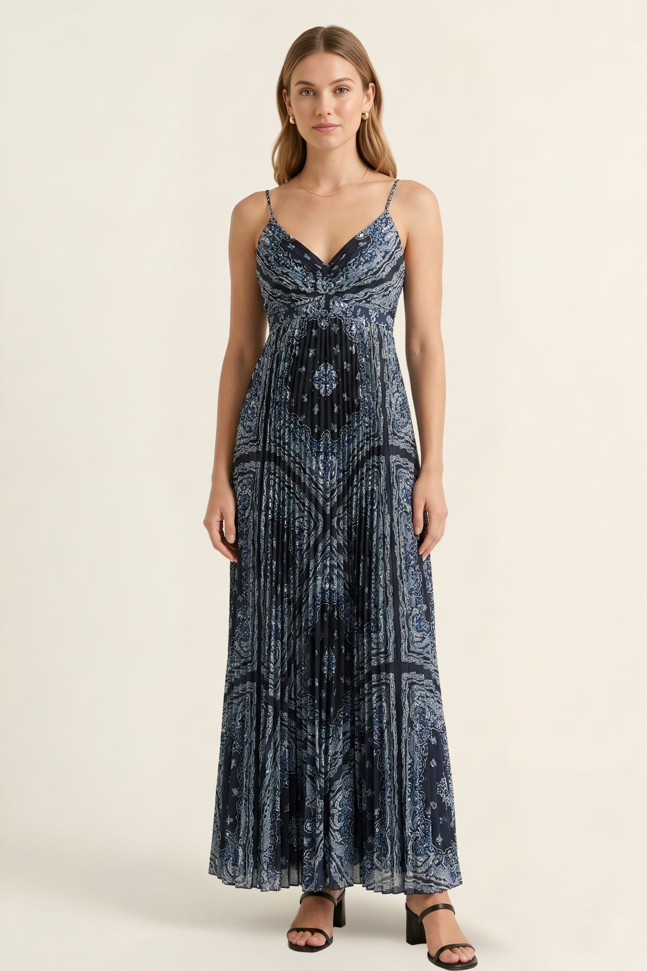 Natalie Pleated Maxi Dress