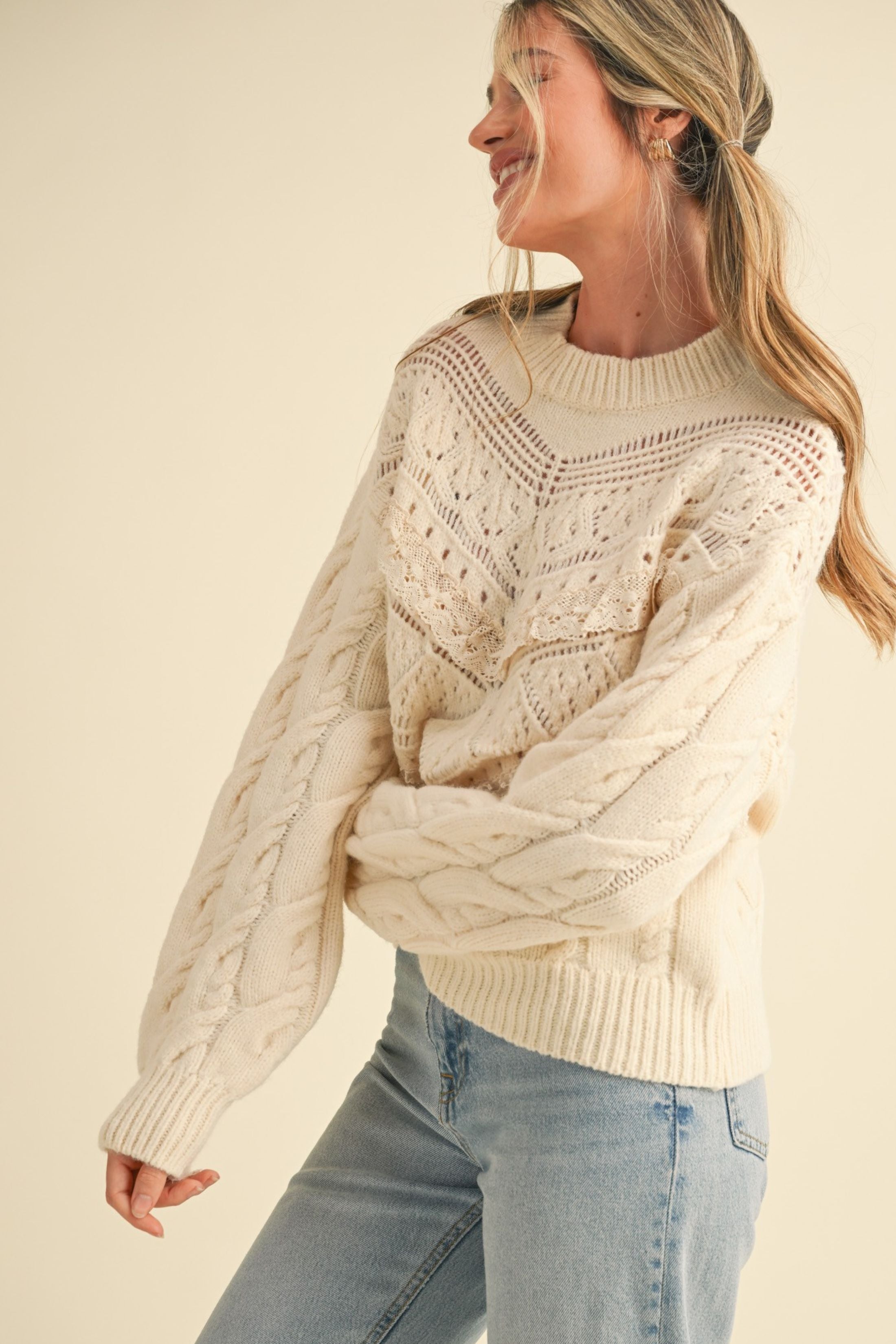 Noah Lace Detailed Sweater