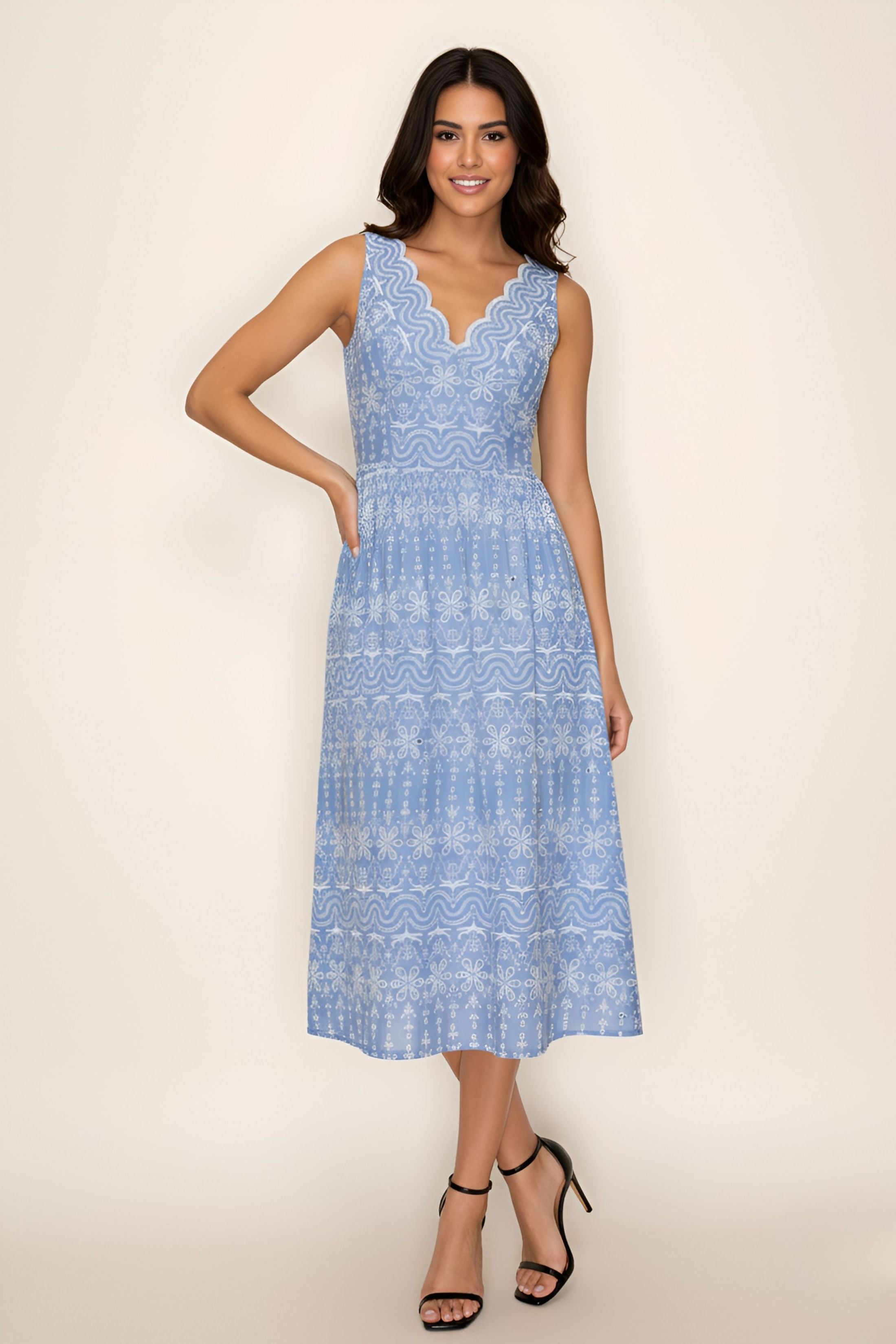 Aria Patterned Midi Dress