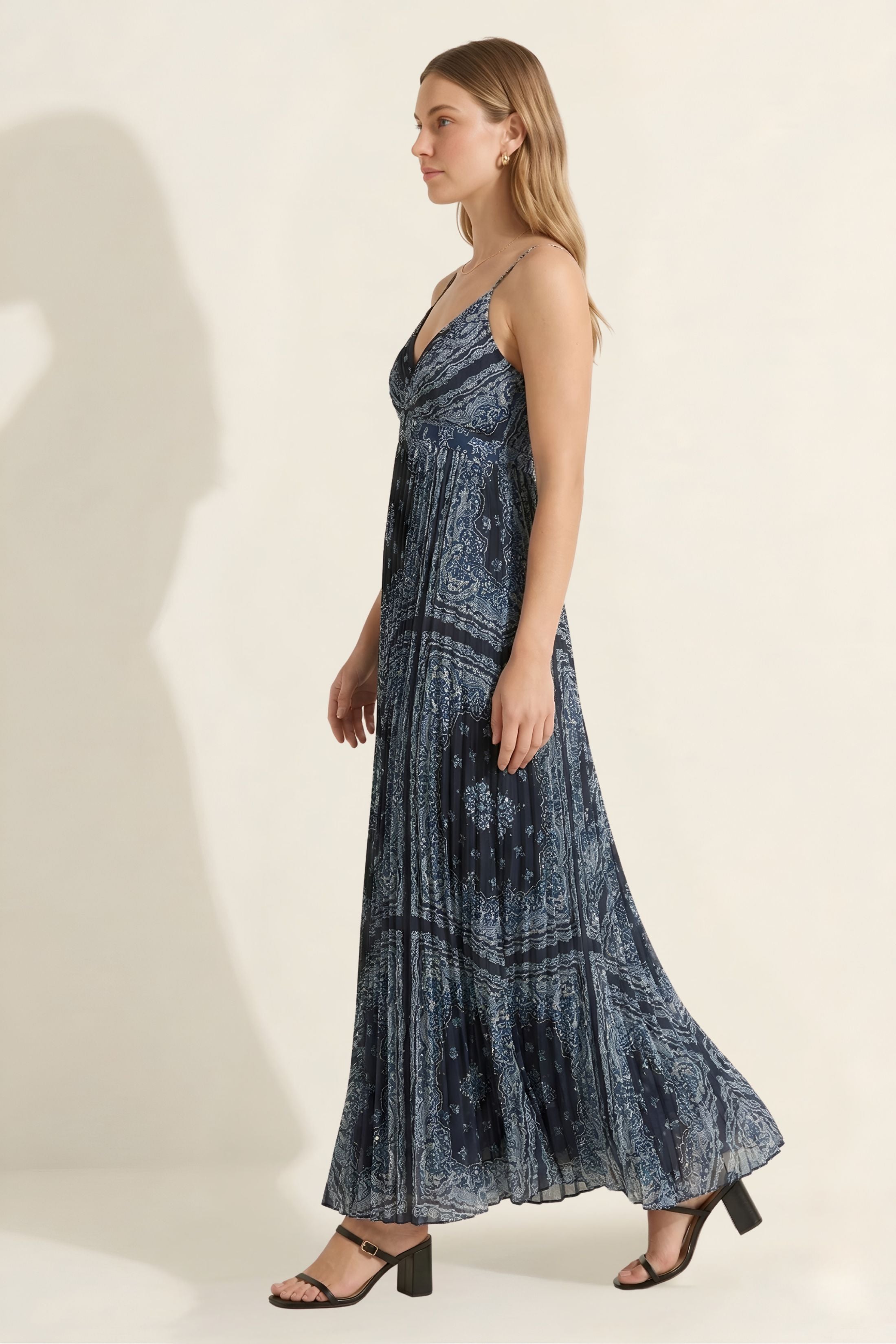 Natalie Pleated Maxi Dress