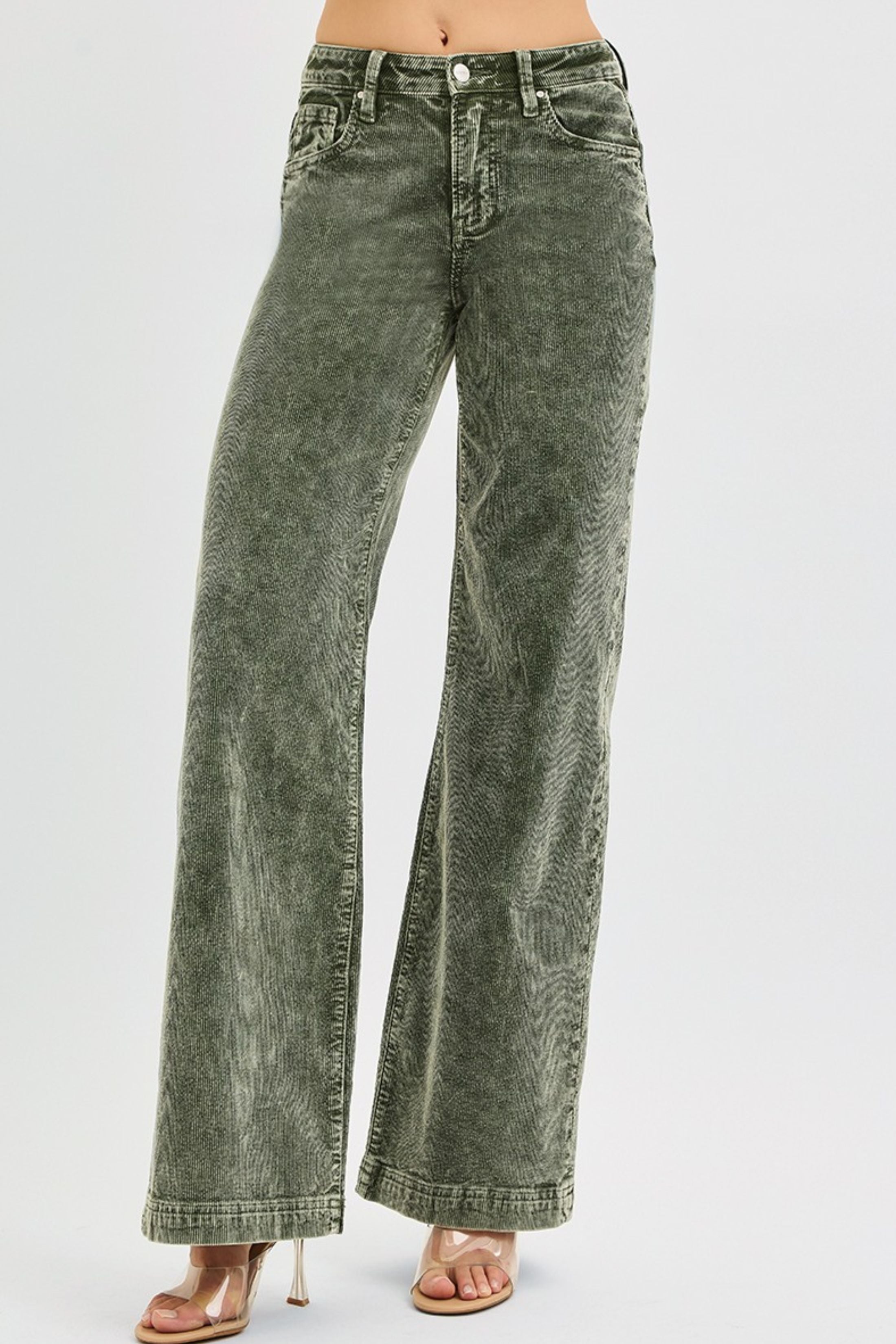 Charlie High Rise Wide Leg Corduroy Pants