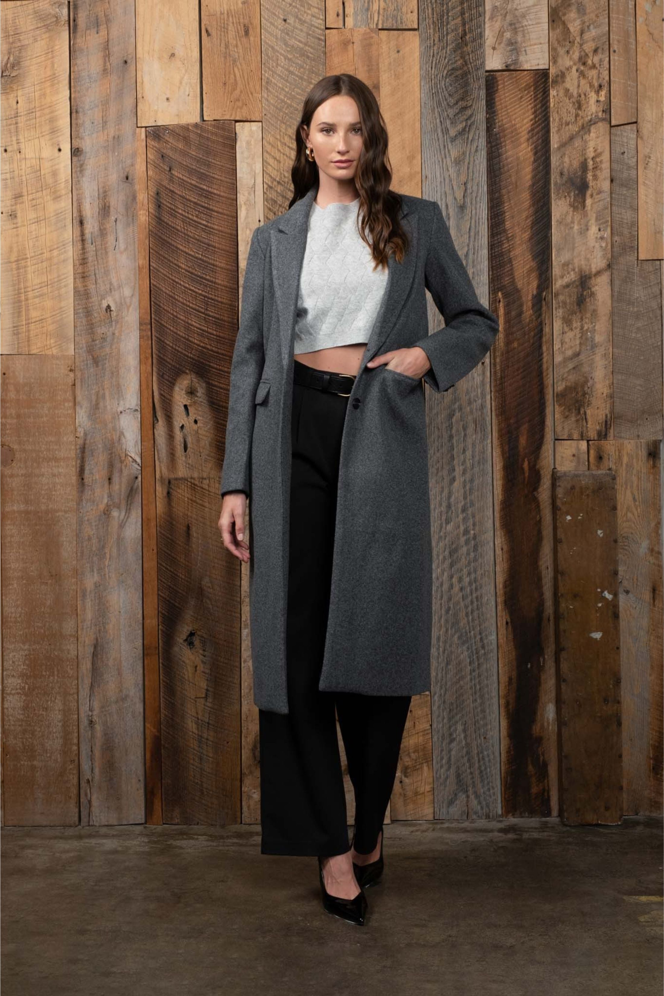 Brynlee Collar Button Coat