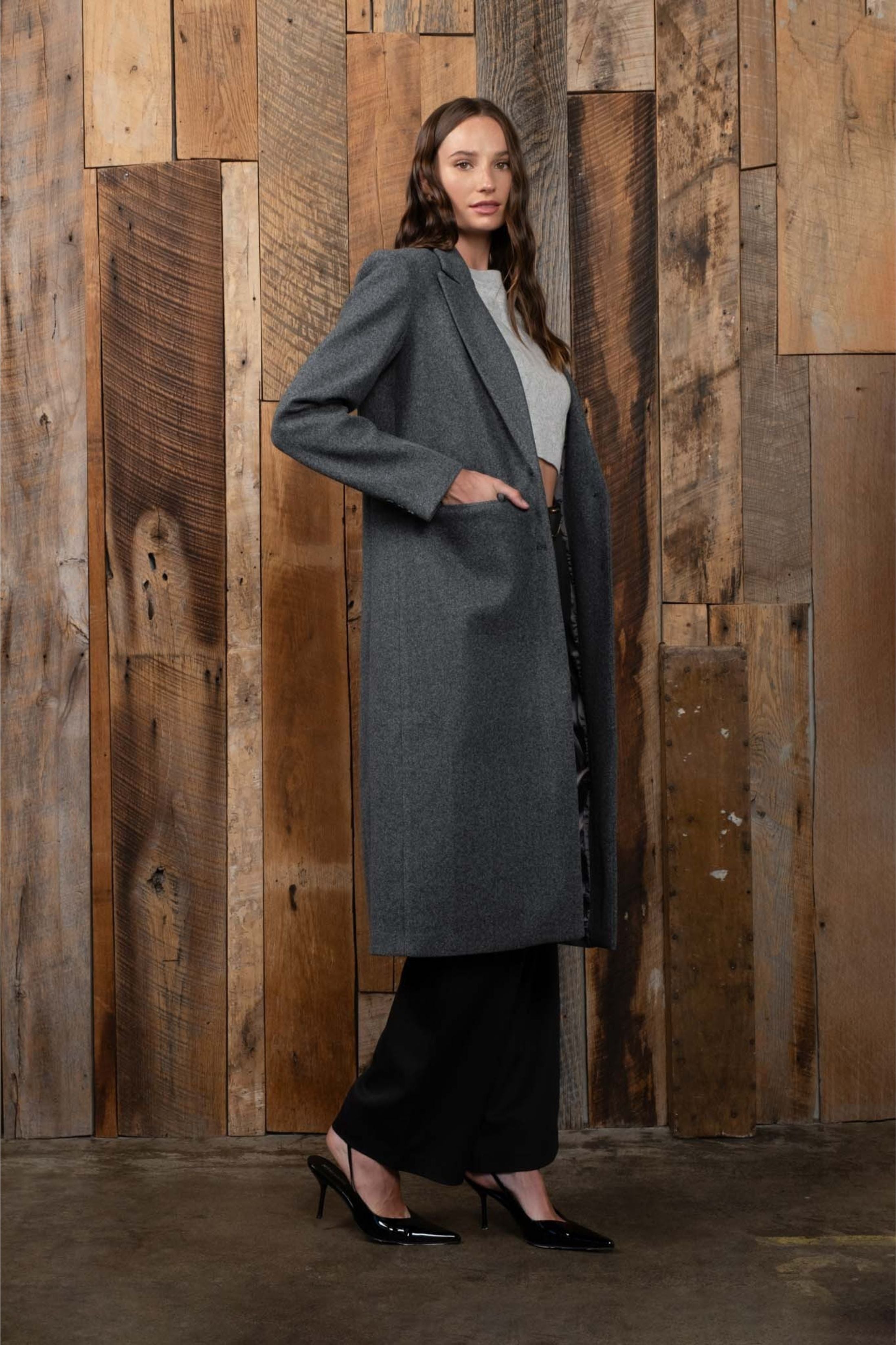 Brynlee Collar Button Coat