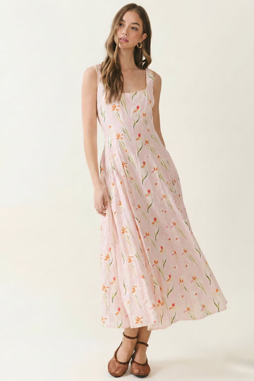 Lucy Floral Detail Midi Dress