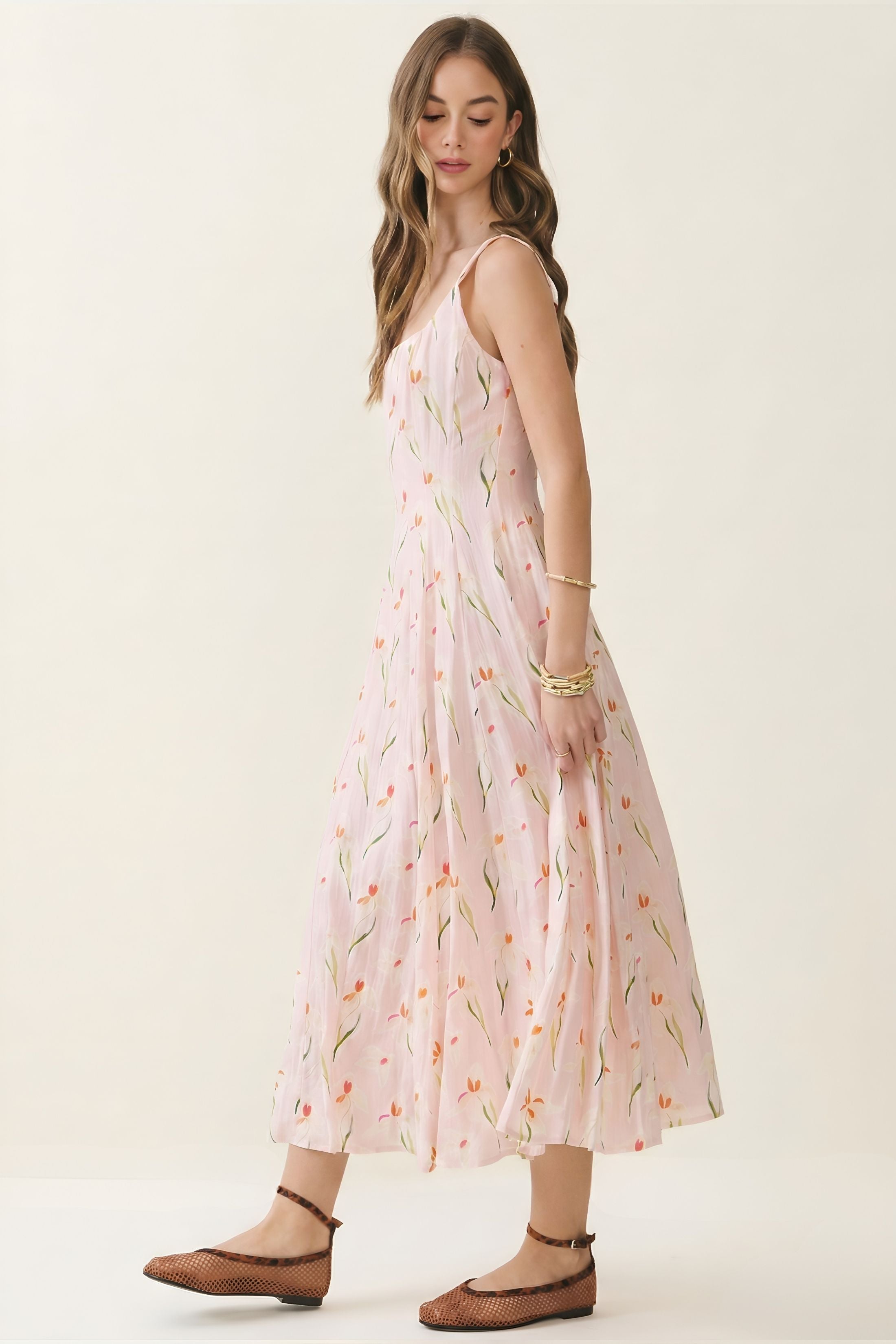 Lucy Floral Detail Midi Dress