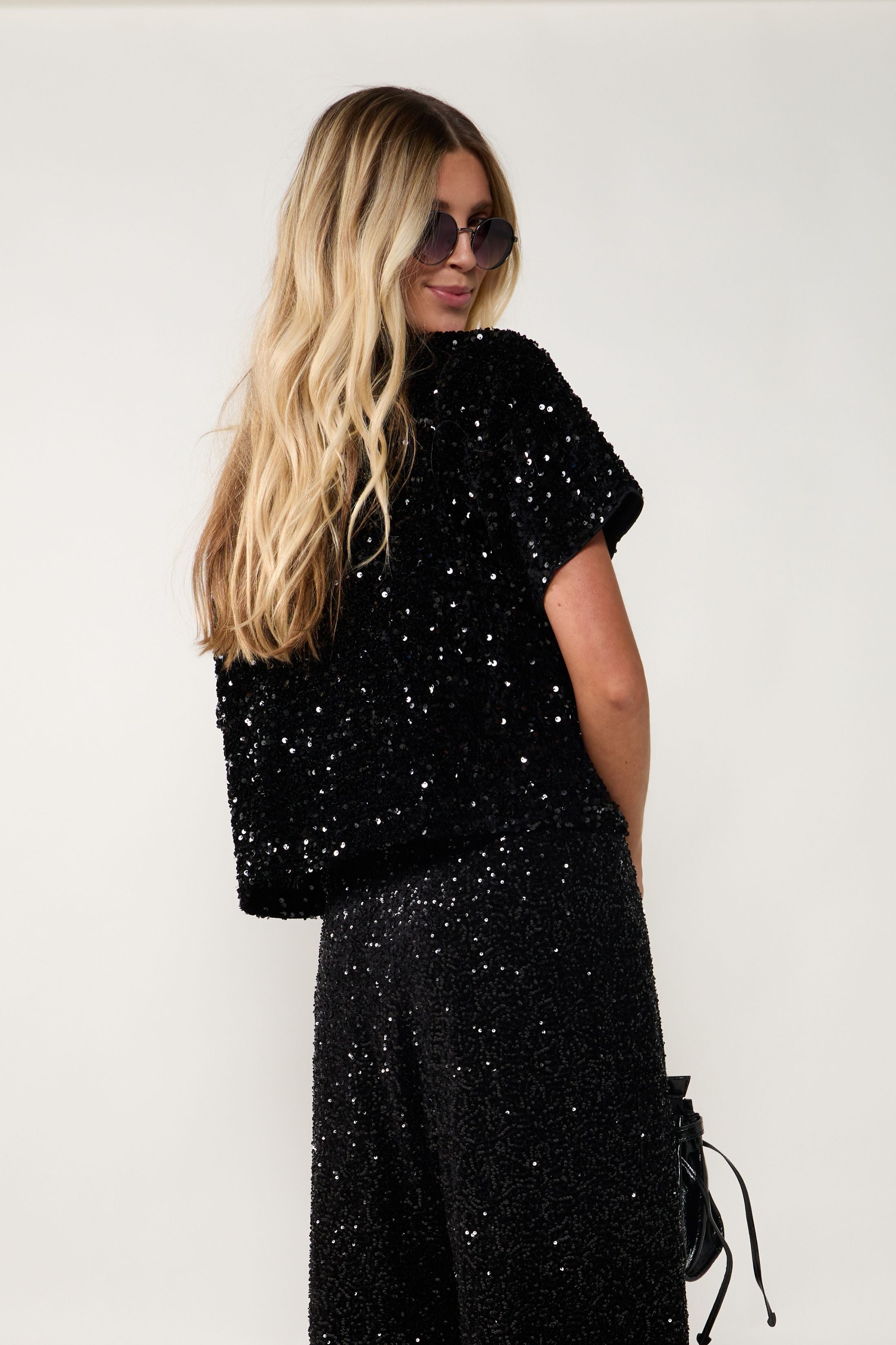 Sylvia Short Sleeve Sequin Top