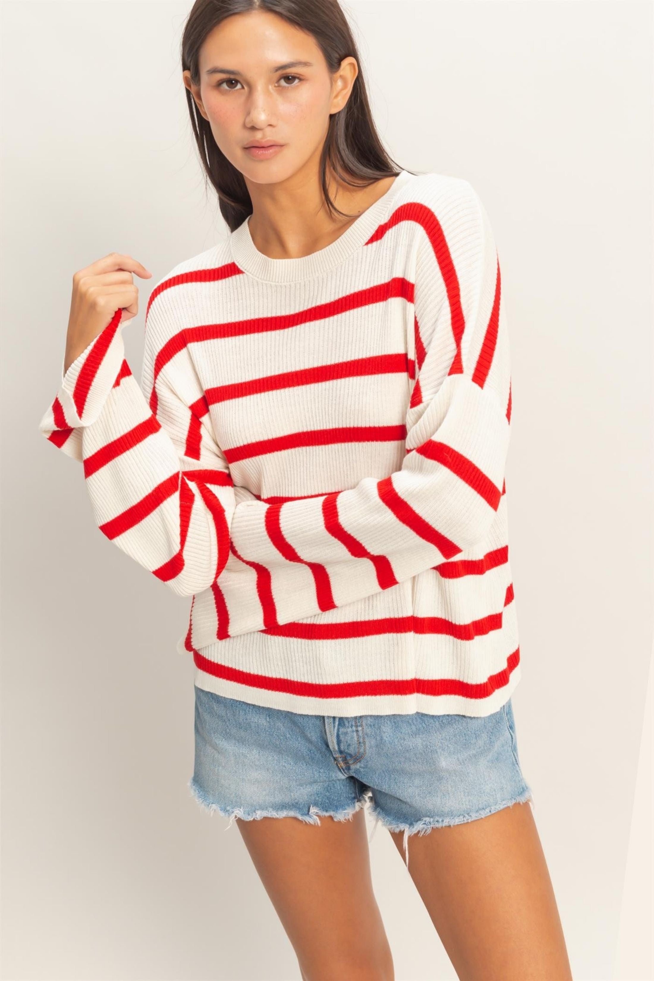 Aubrey Lightweight Striped Sweater