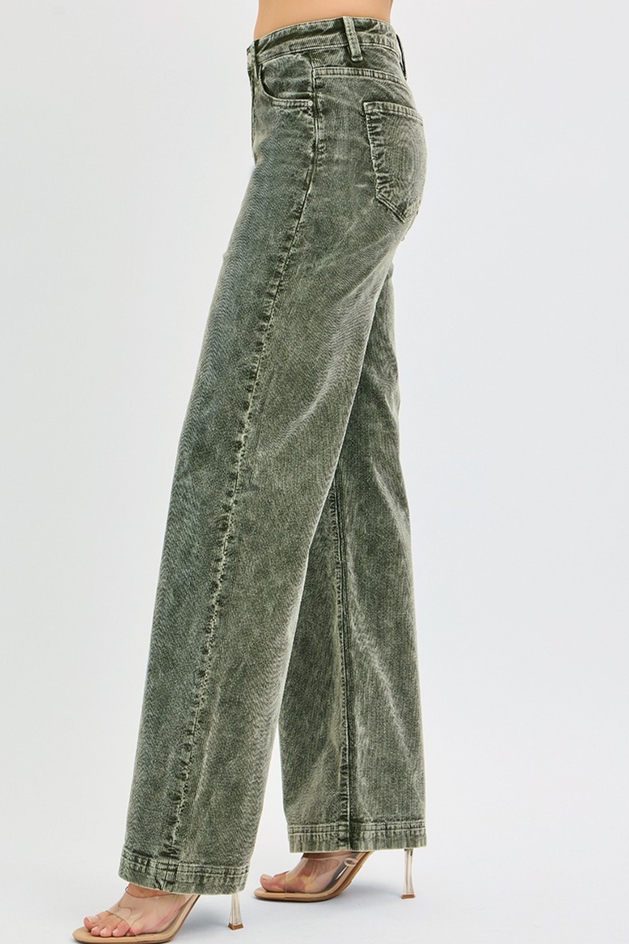 Charlie High Rise Wide Leg Corduroy Pants
