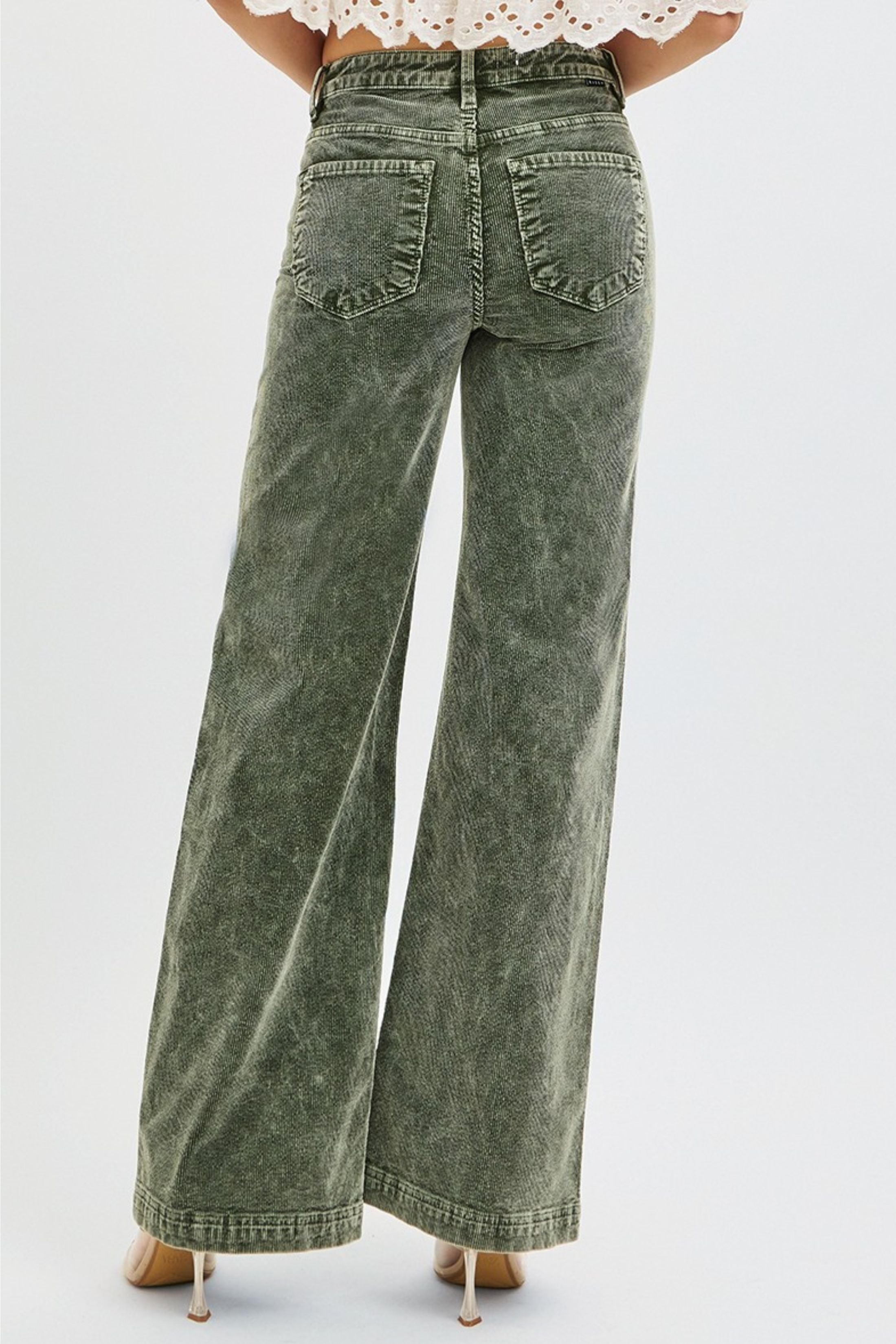 Charlie High Rise Wide Leg Corduroy Pants