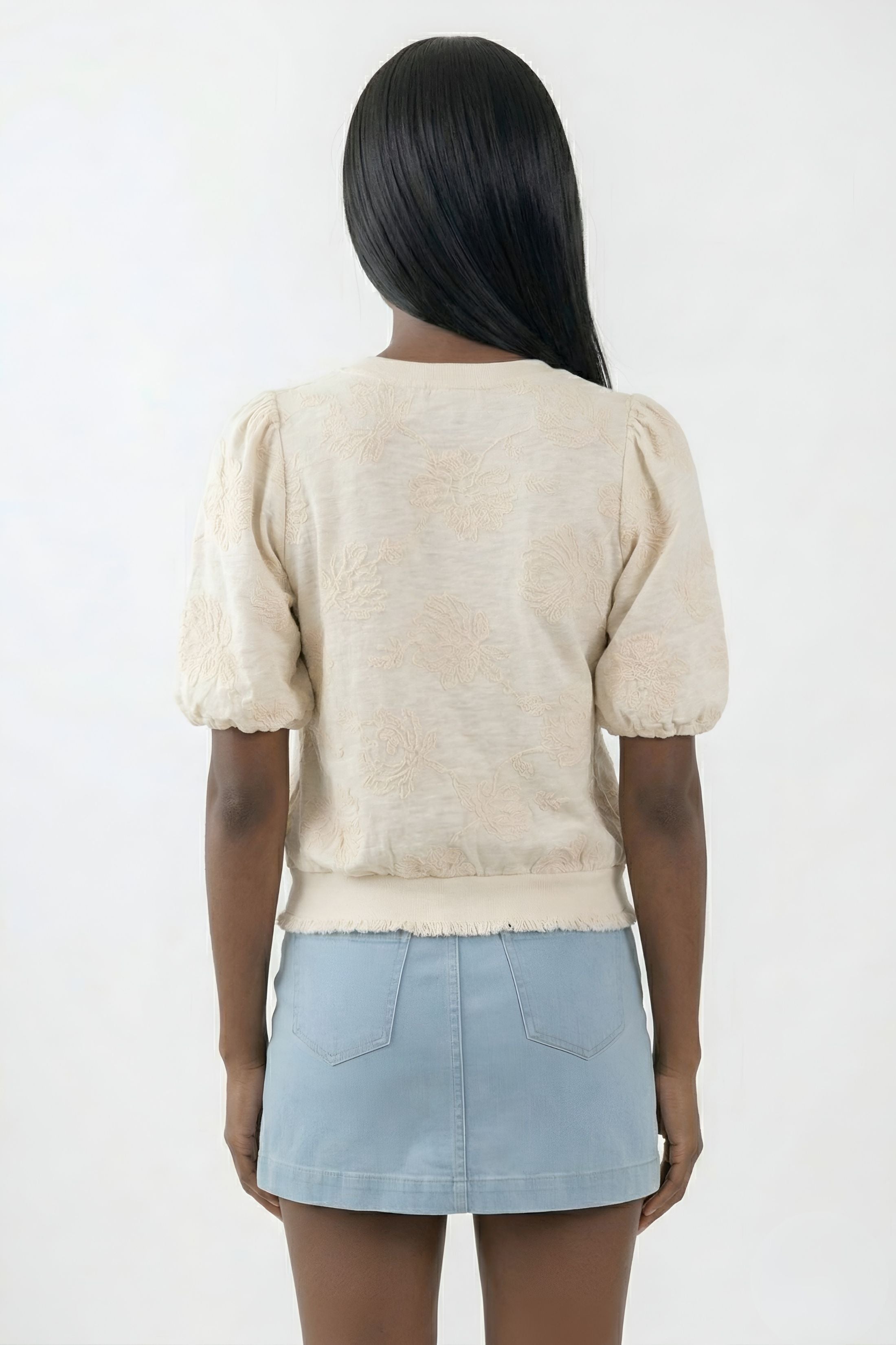 Wesley Embroidery Puff Sleeve Top