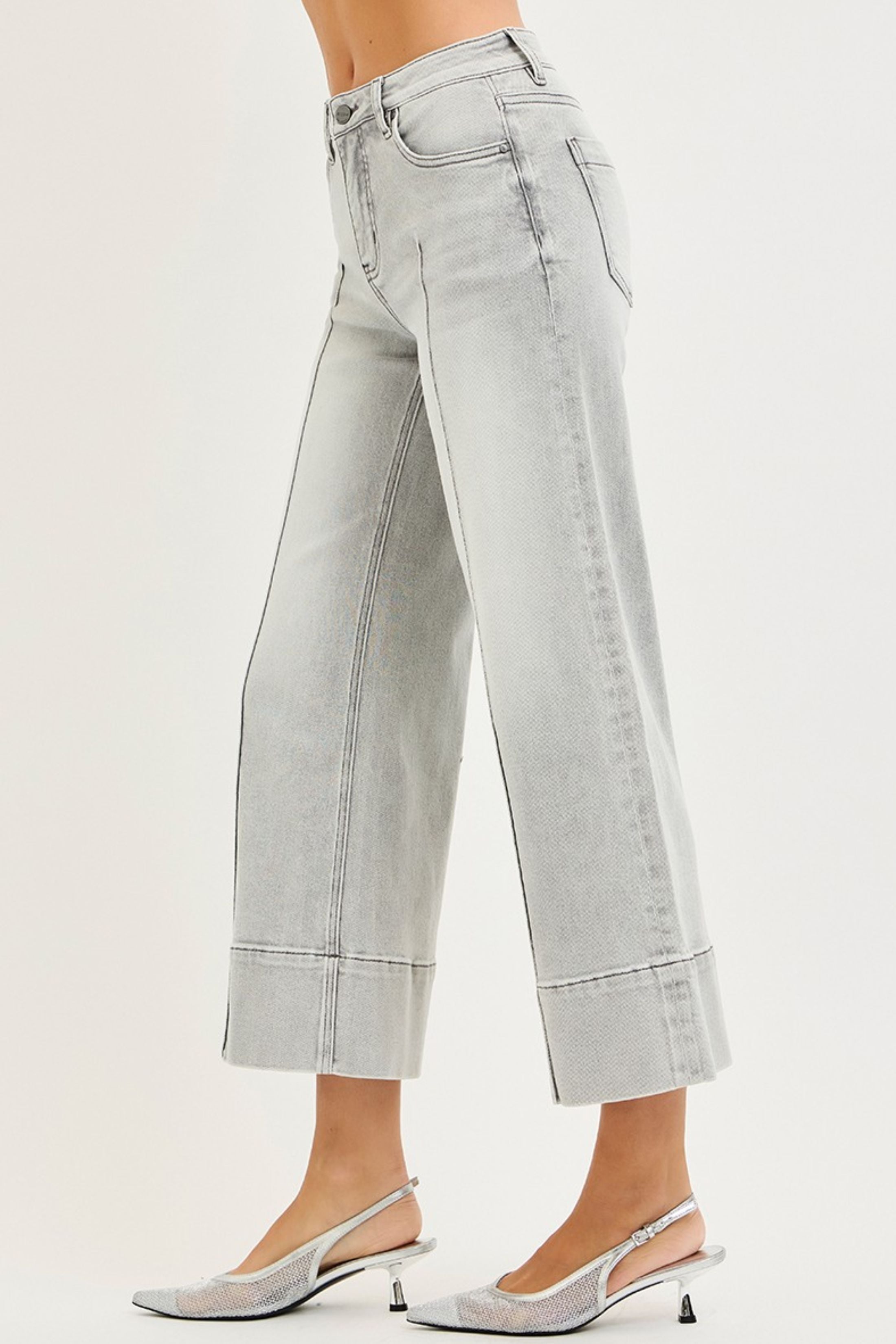 Sarah Wide Leg Pintuck Jeans