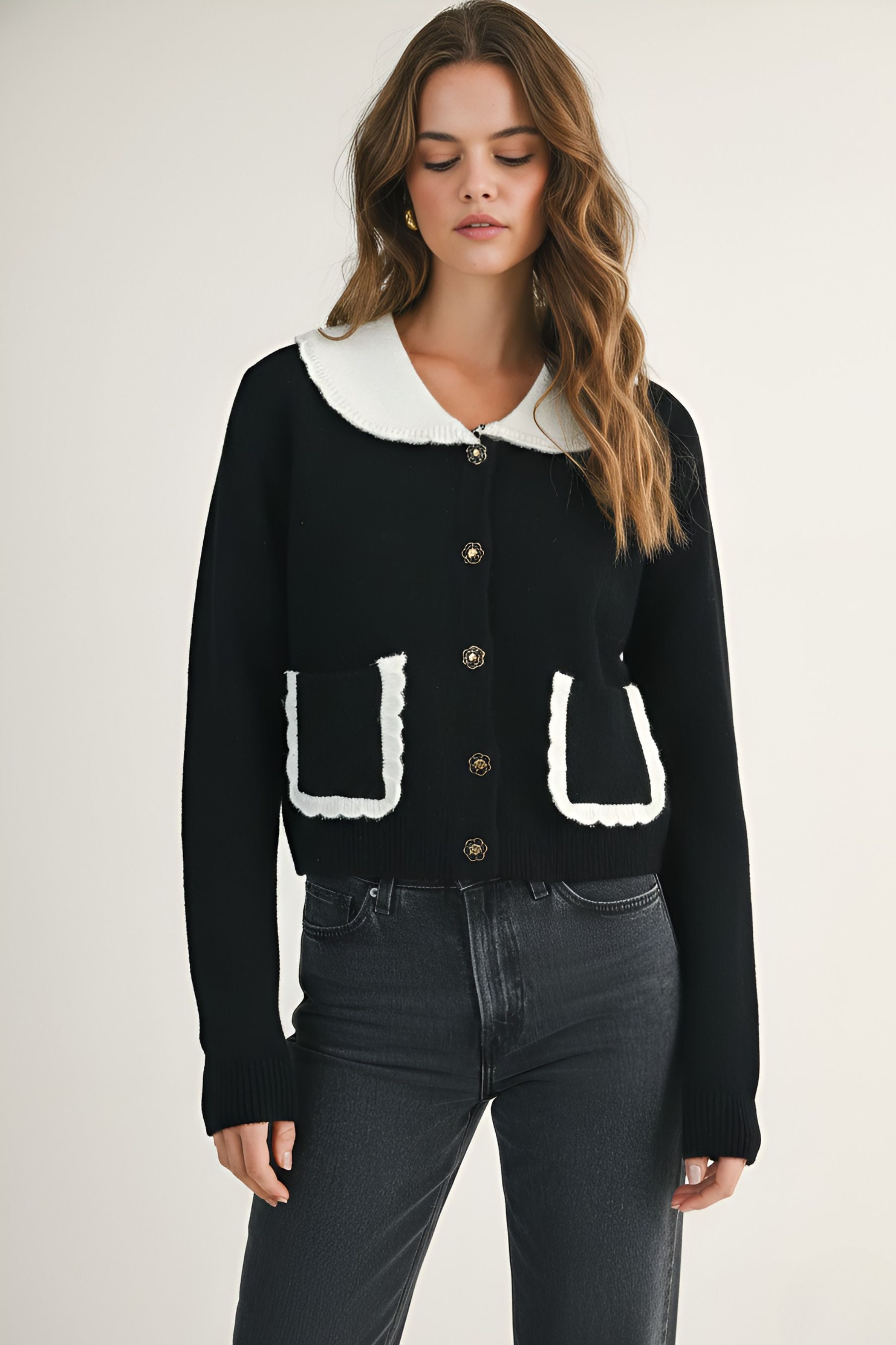 Aria Collared Knit Cardigan