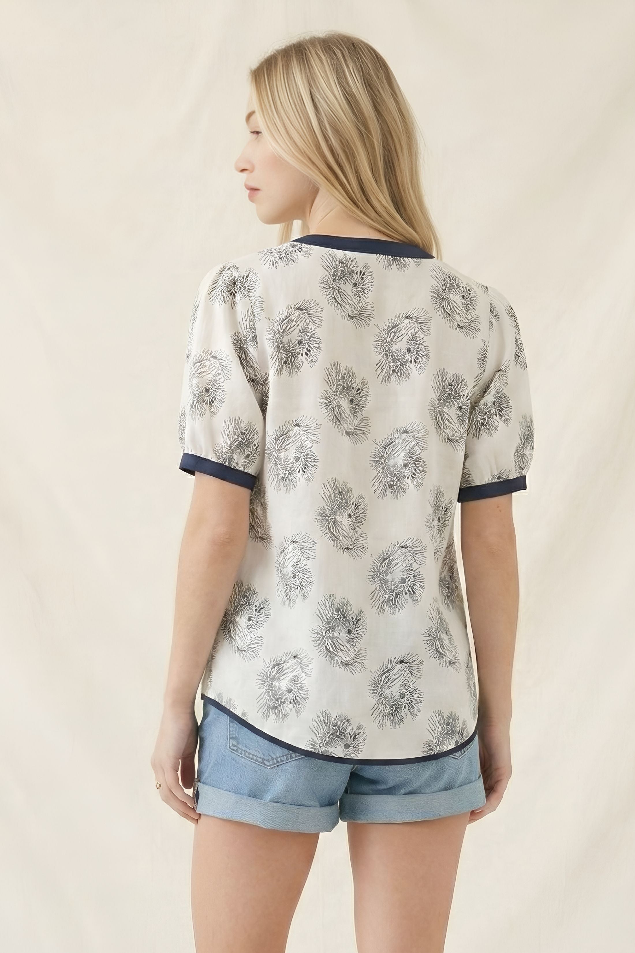 Kerry Embroidered V-Neck Top