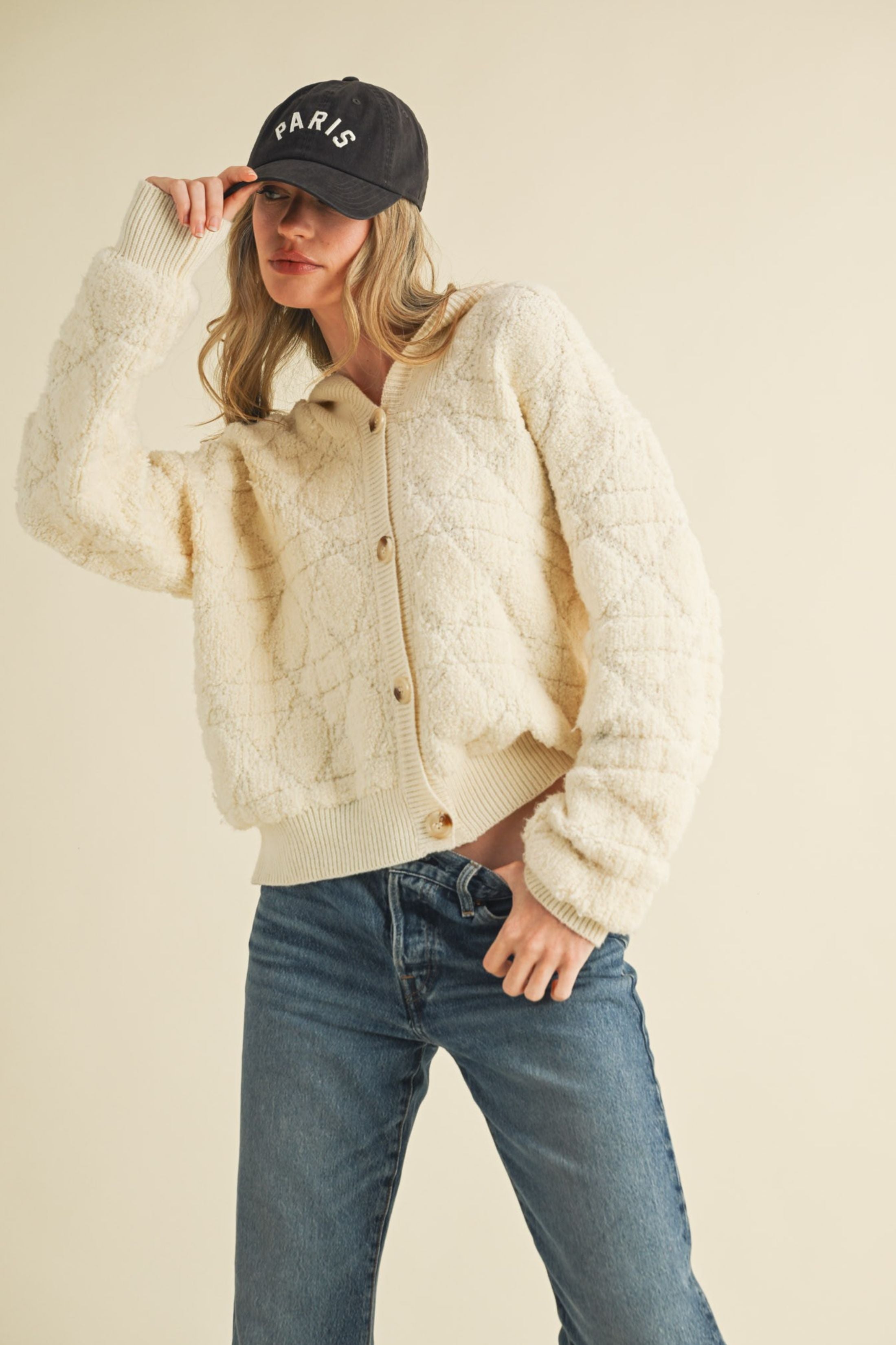 Maren Fuzzy Hooded Cardigan