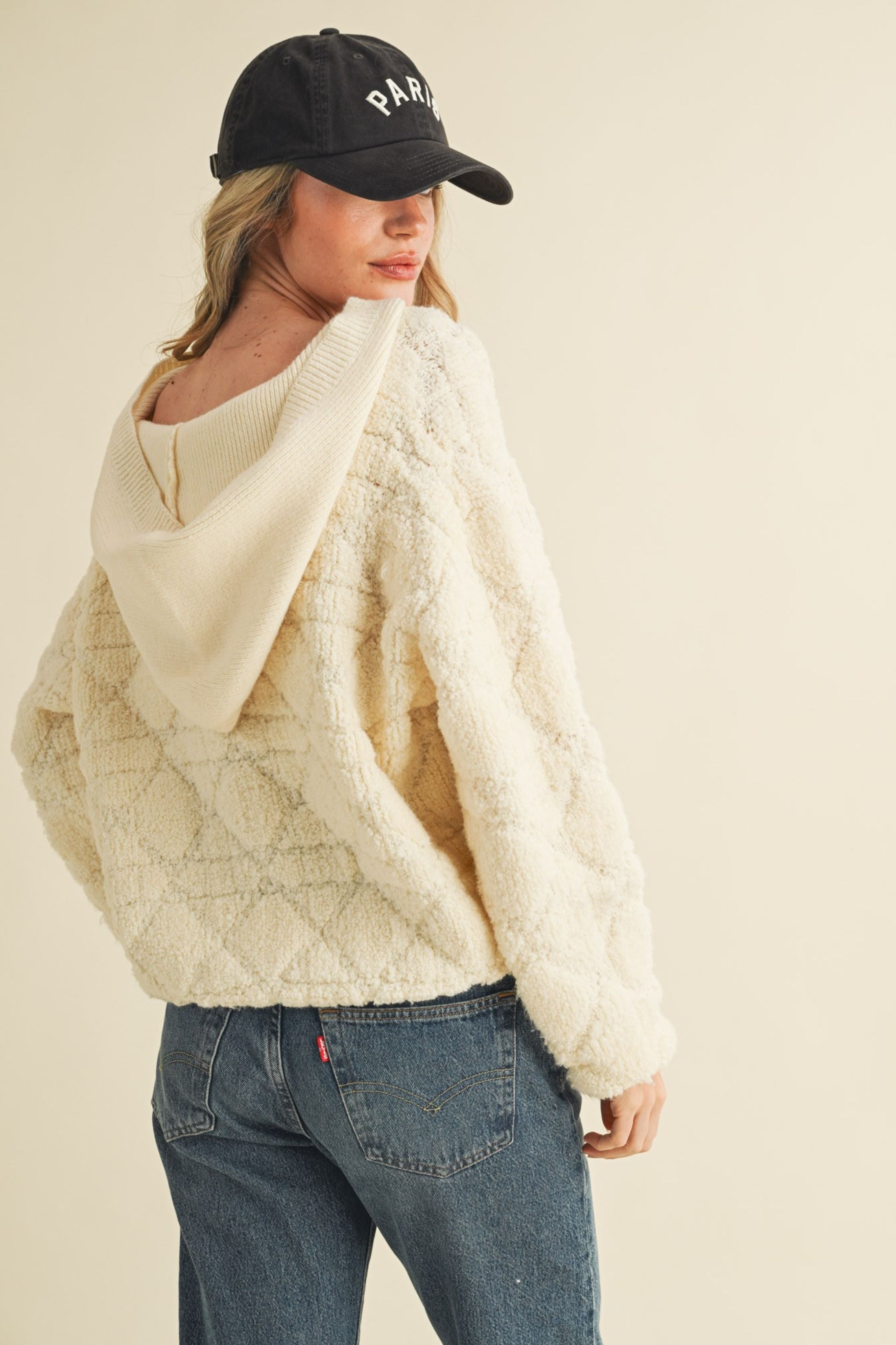 Maren Fuzzy Hooded Cardigan
