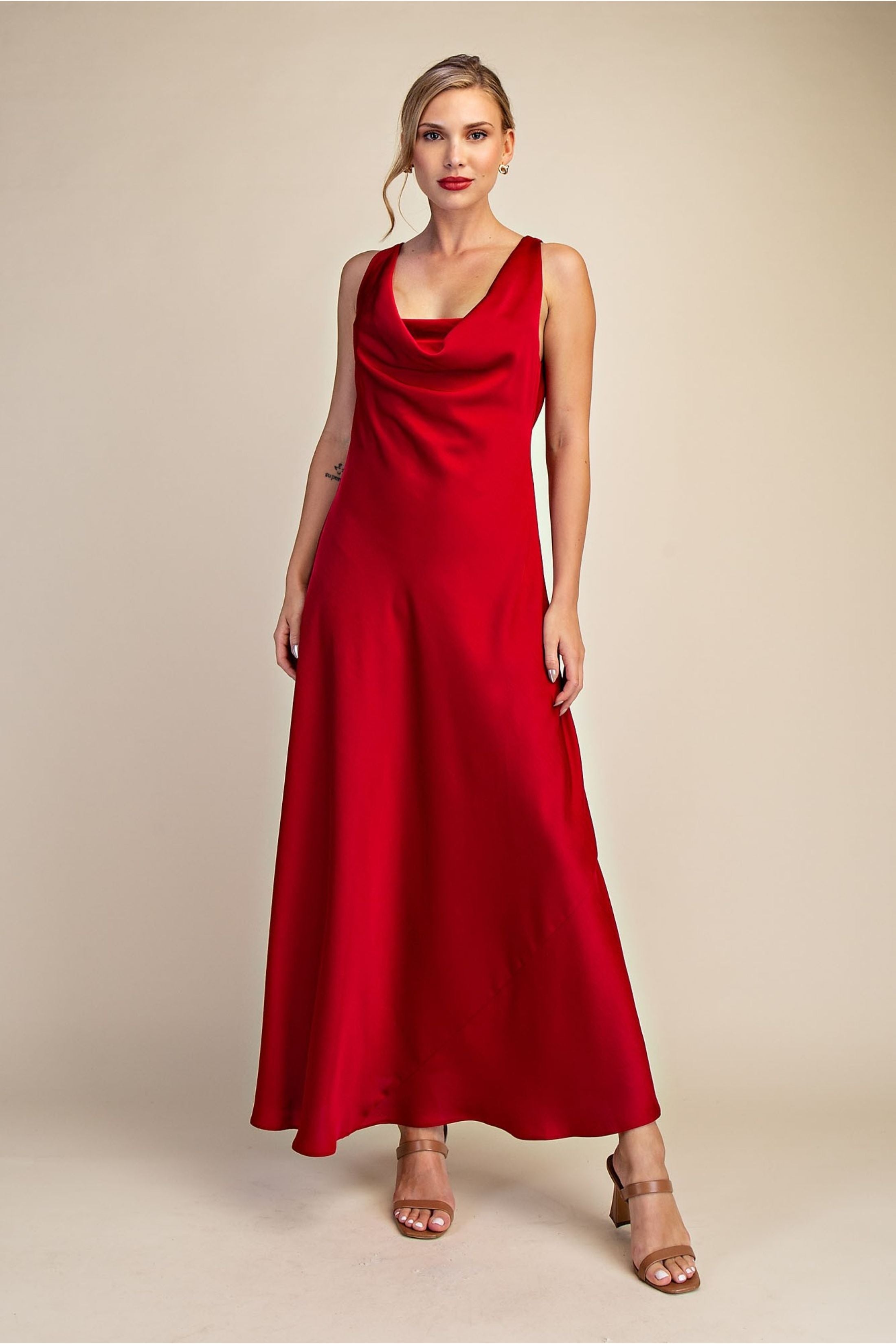 Noelle Satin Maxi Dress