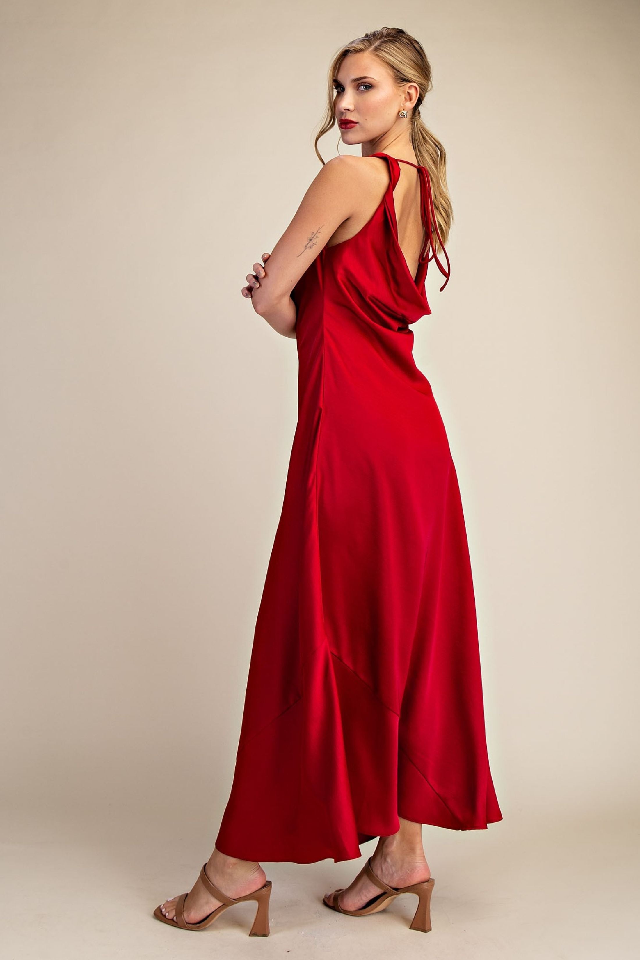 Noelle Satin Maxi Dress