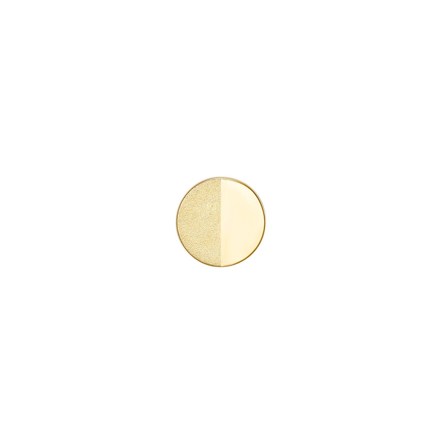 Solid Gold Disc Half Matte + Half Polish