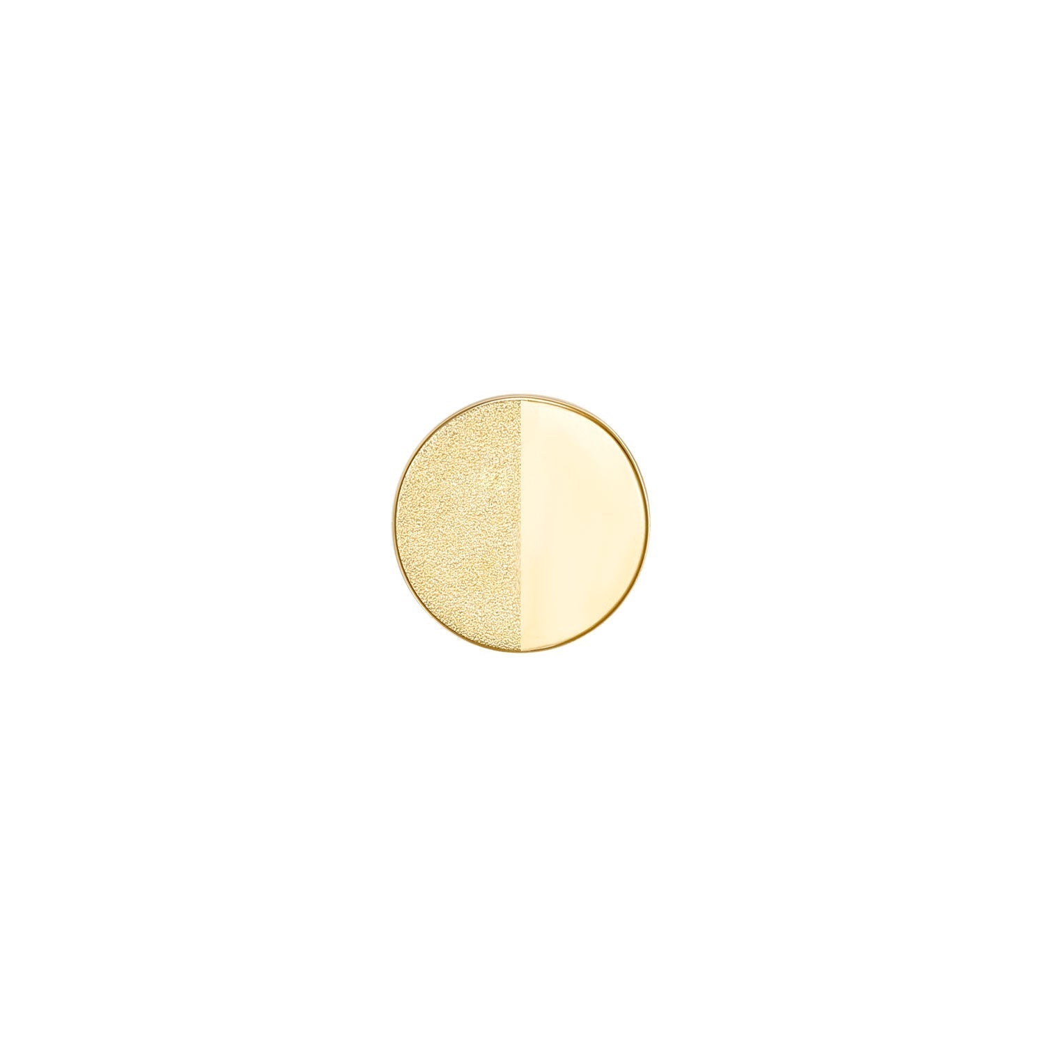 Solid Gold Disc Half Matte + Half Polish