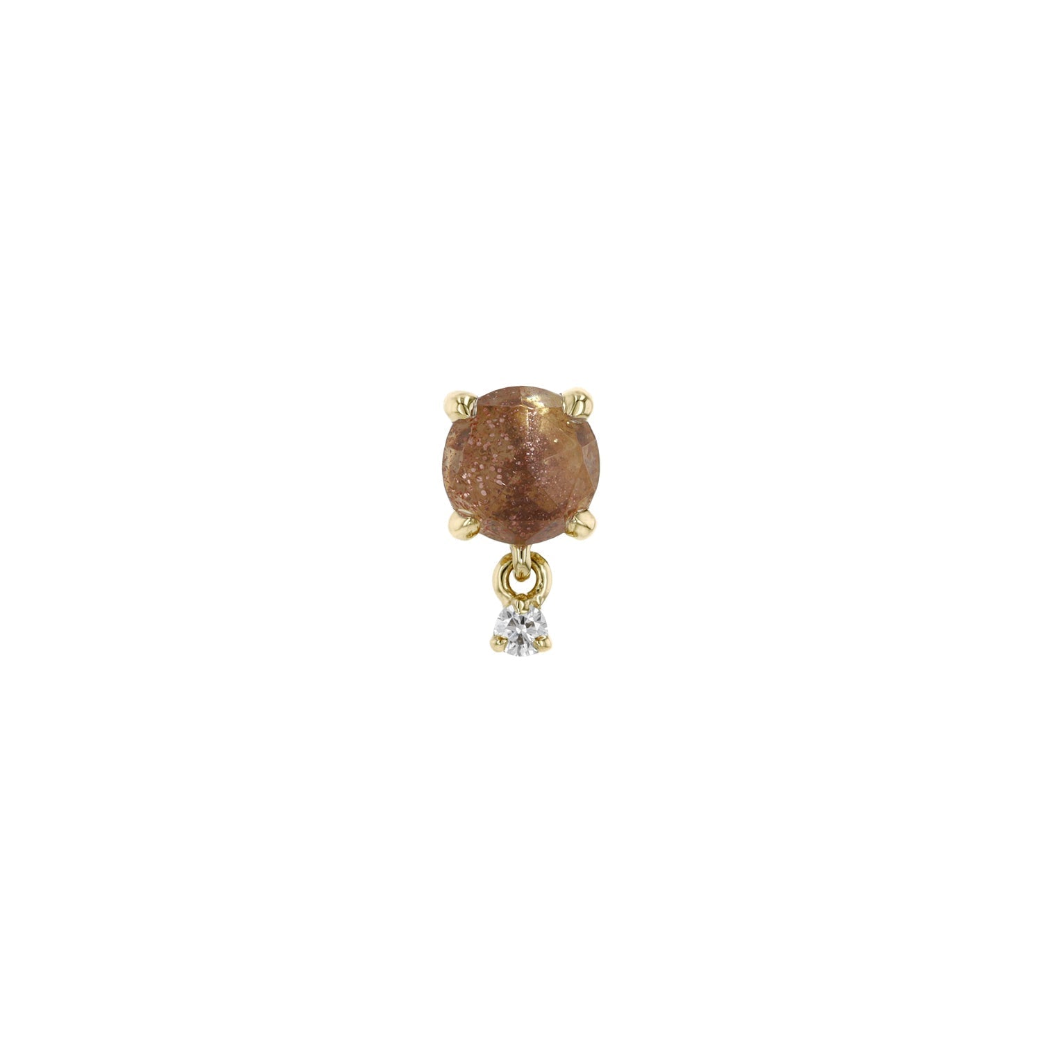 Round Rose Cut Poppy with Sunstone