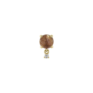 Round Rose Cut Poppy with Sunstone