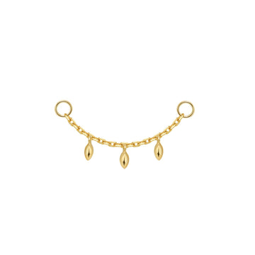 Chain with 3 Dripping Marquise Gold Beads