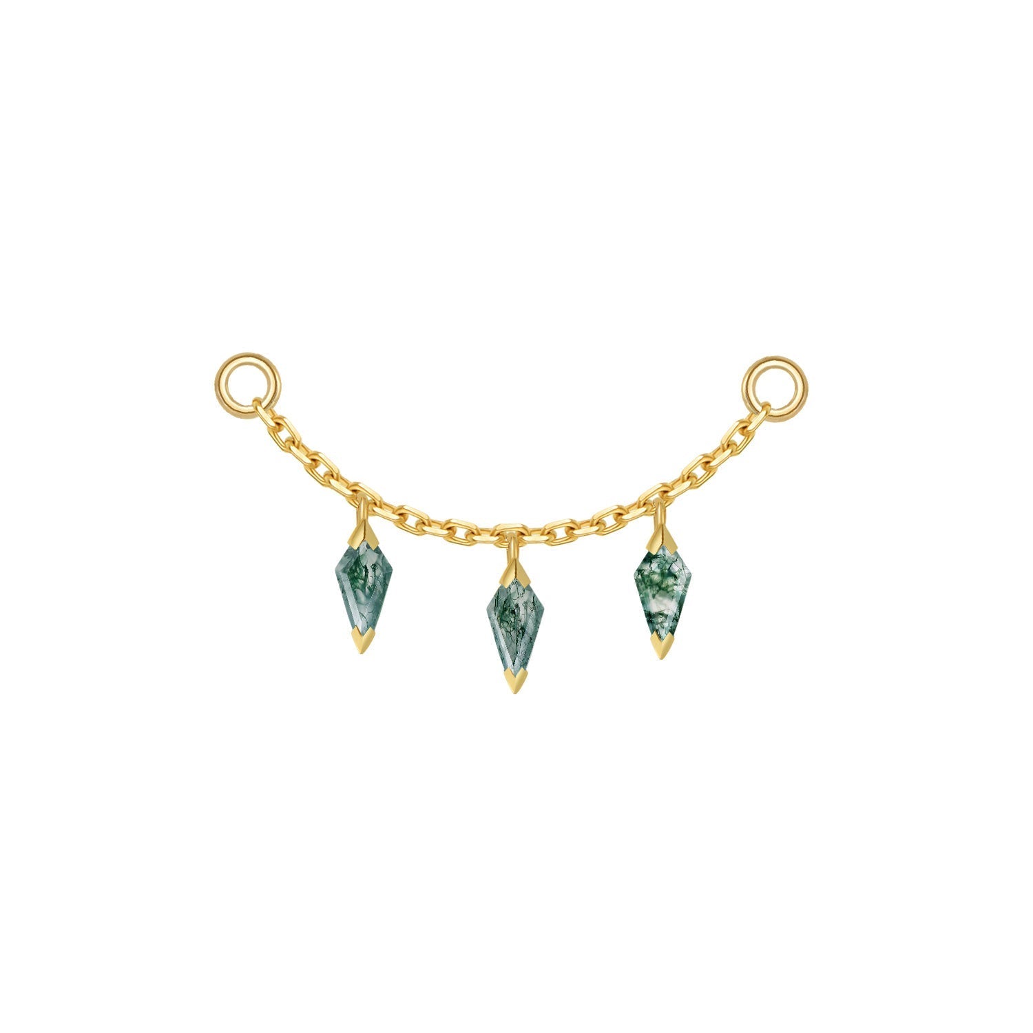 Chain with 3 Dripping Kite Gemstones