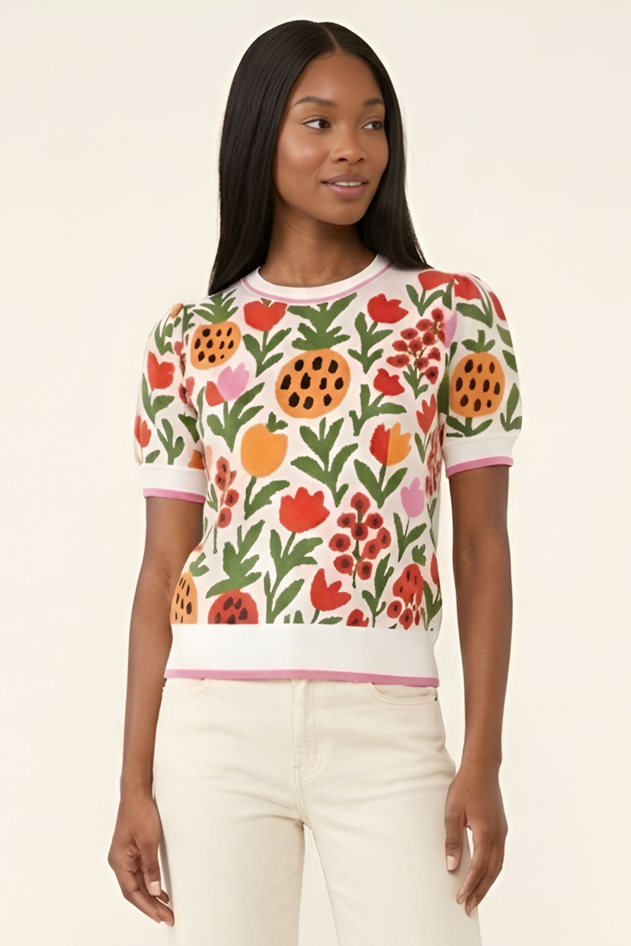 Trish Floral Sweater Top