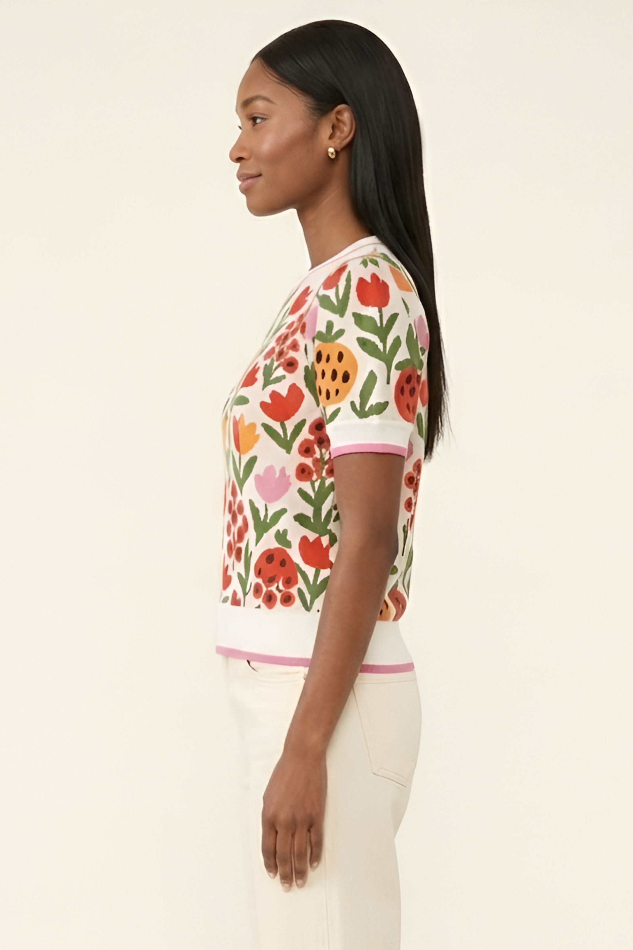 Trish Floral Sweater Top
