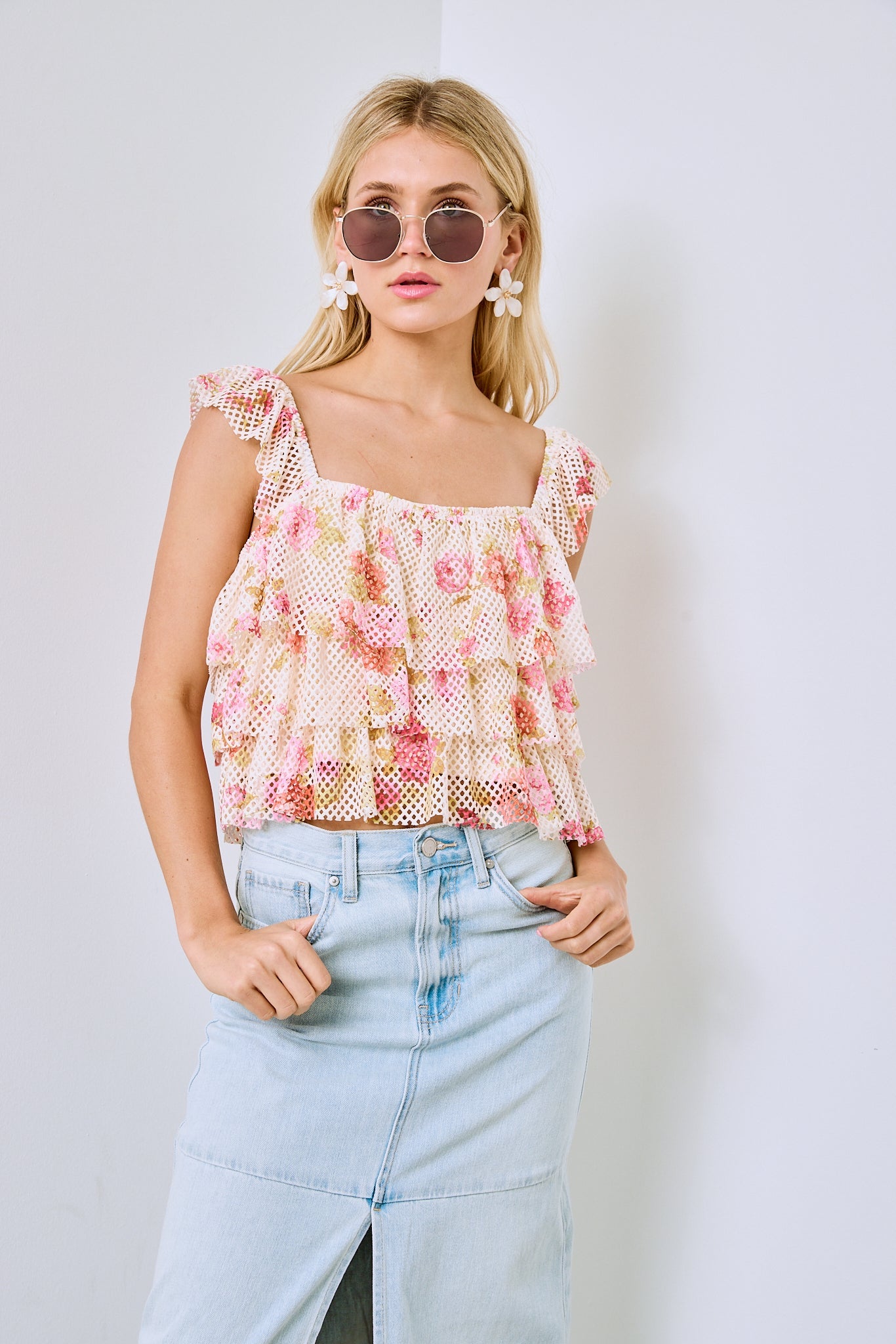 Sidney Tiered Printed Top
