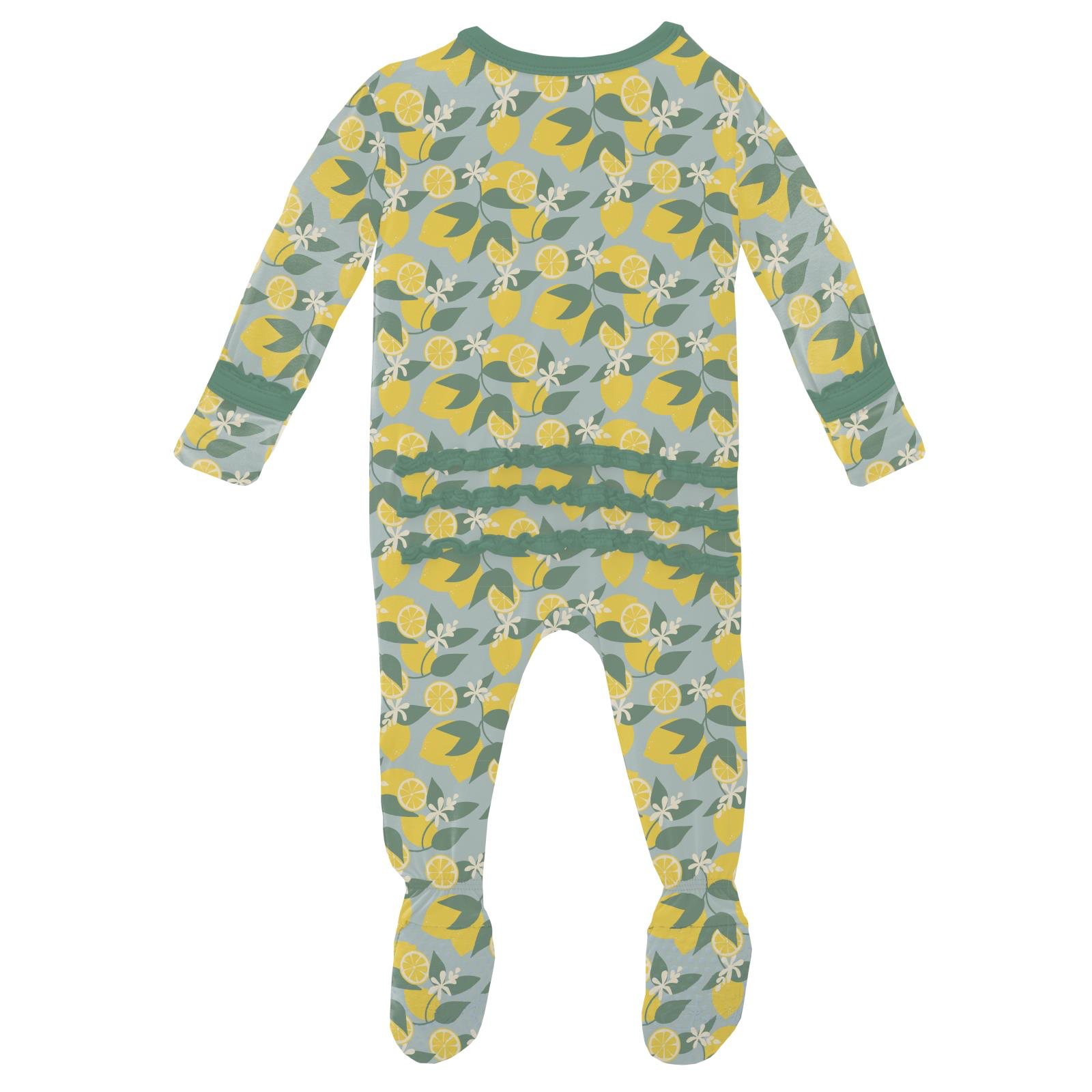 Spring Sky Lemonade Ruffle Zip Footie