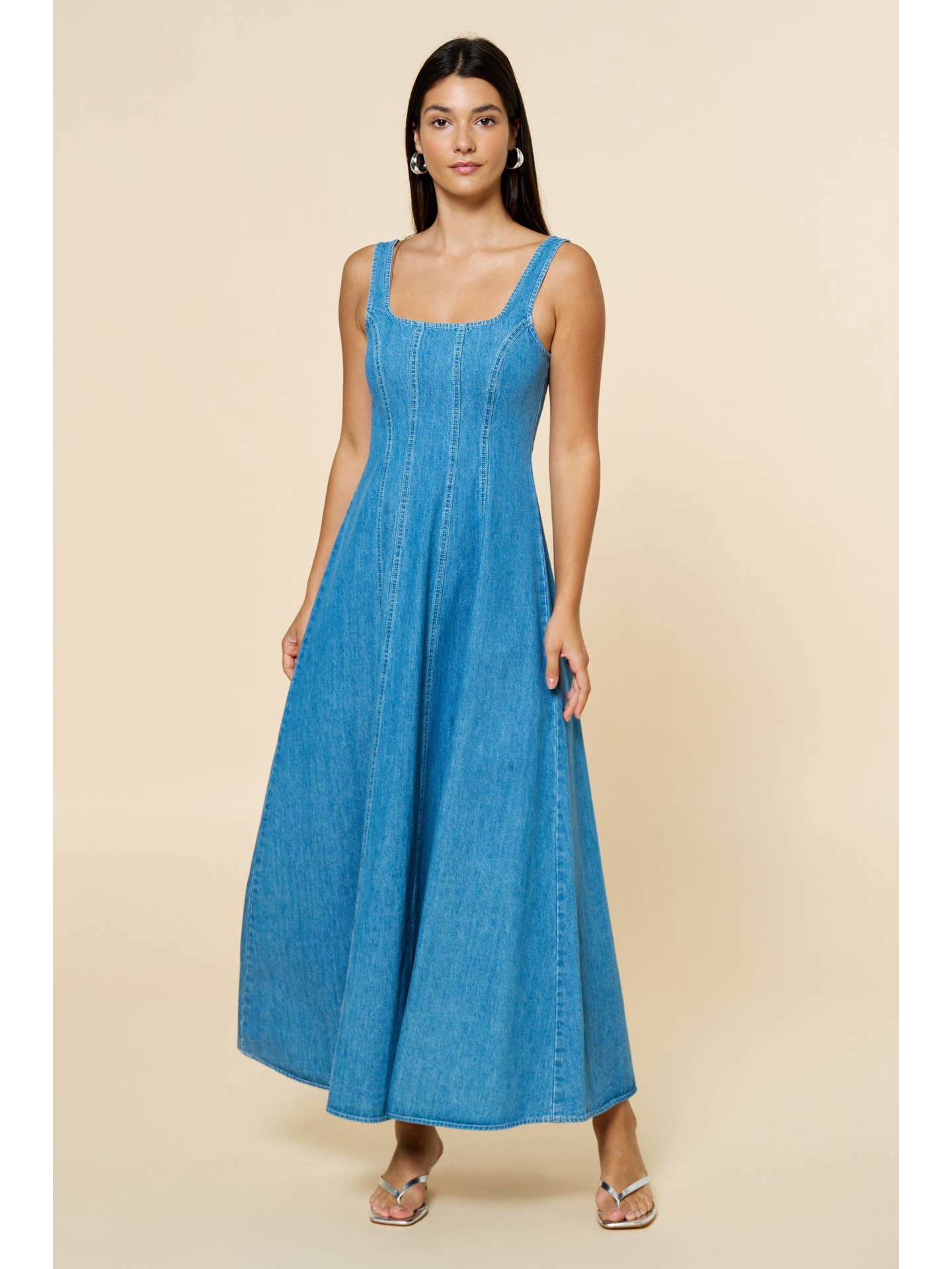 Amber Denim Maxi Dress