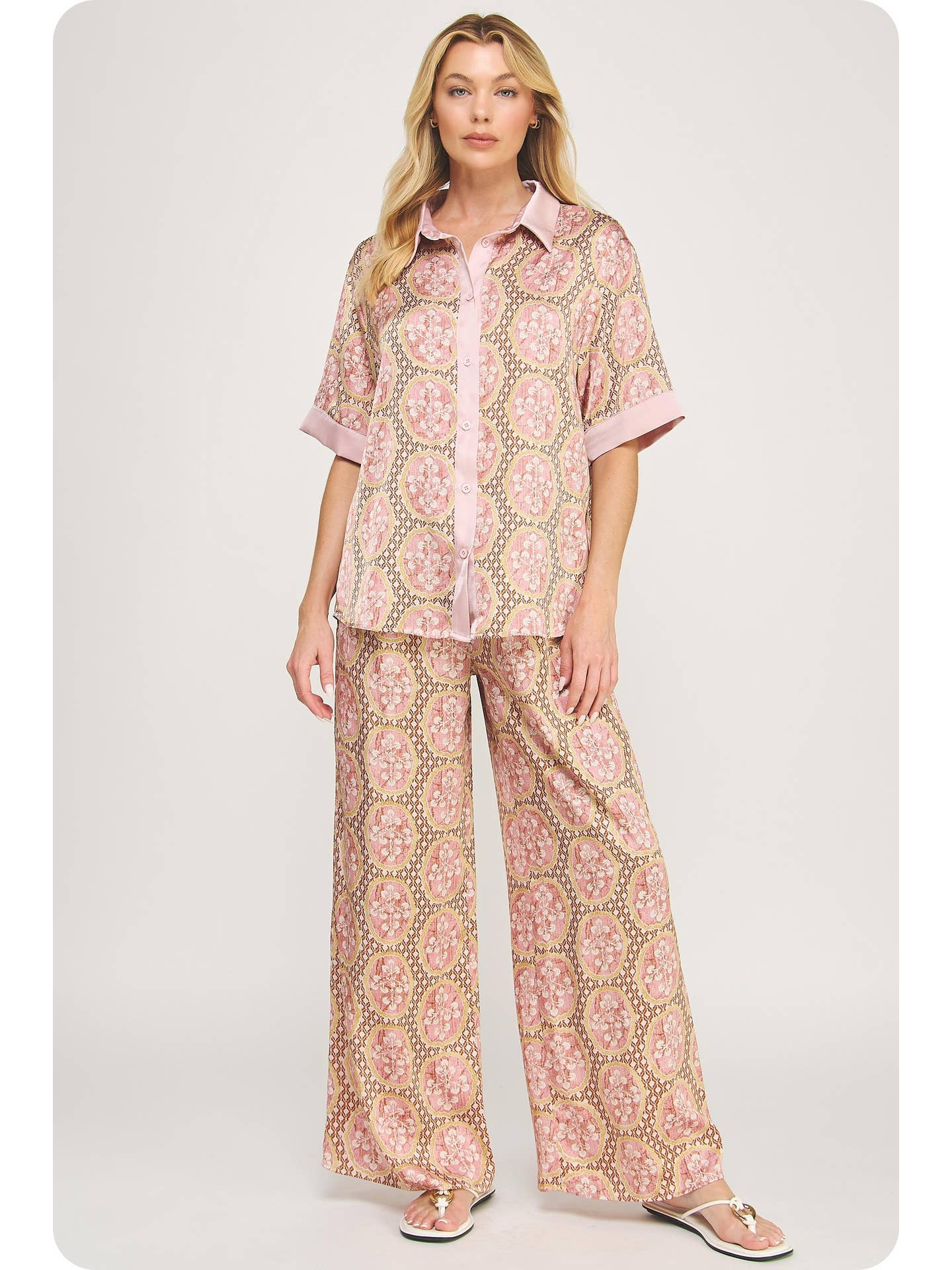 Satin Print Pants