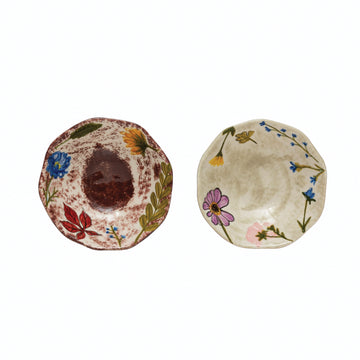 Hand-Painted Stoneware Dish