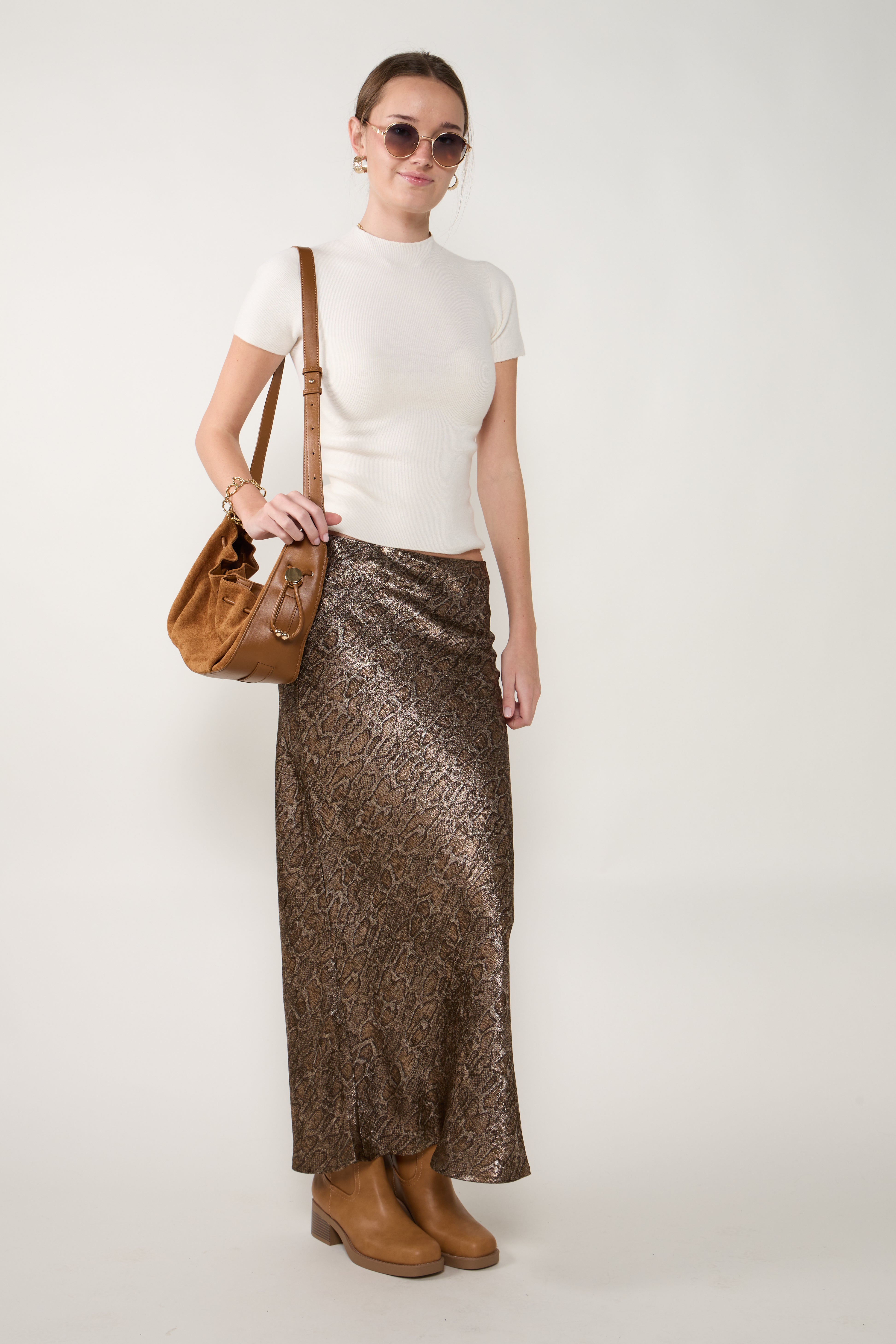 Lucia Elastic Band Midi Skirt