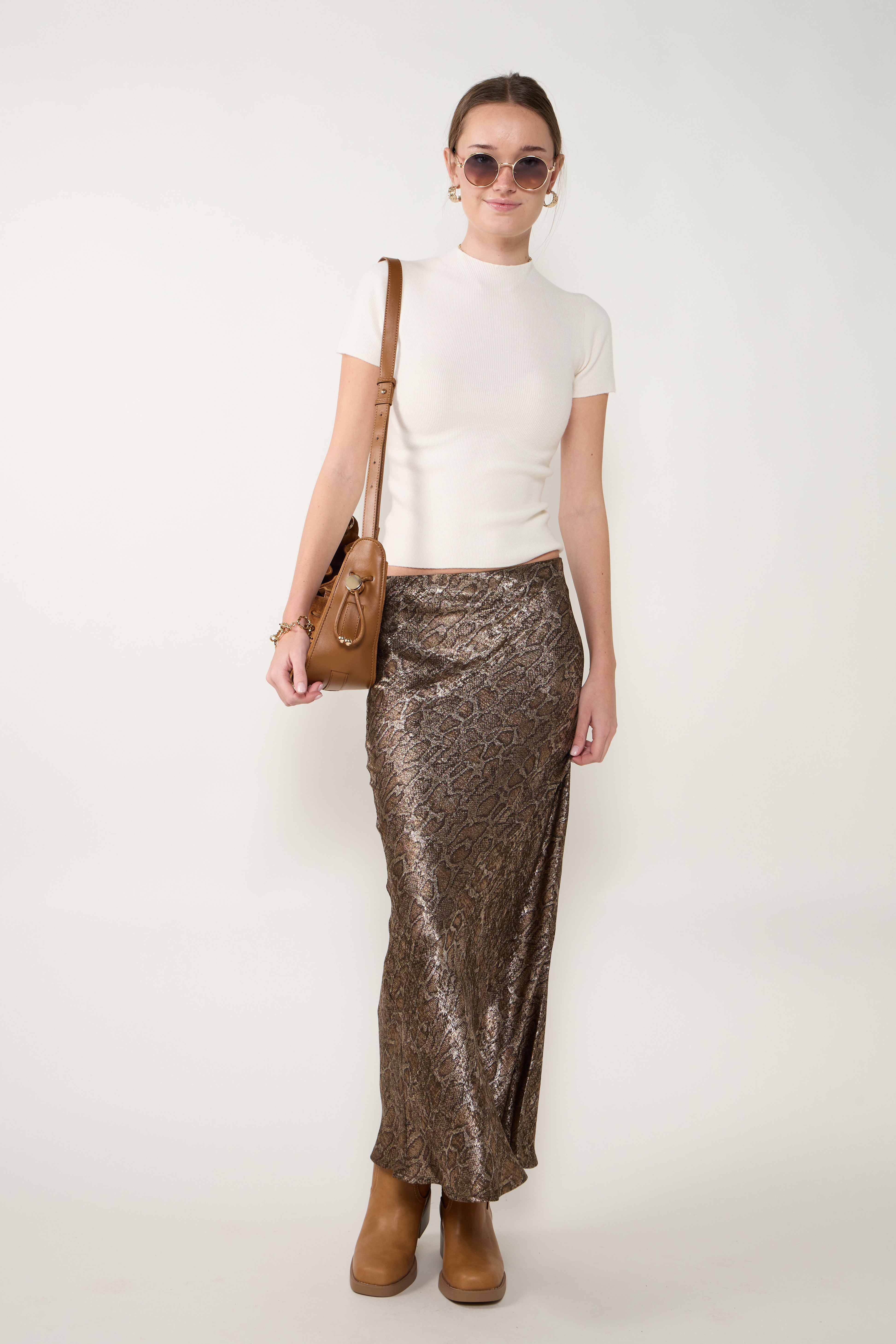 Lucia Elastic Band Midi Skirt