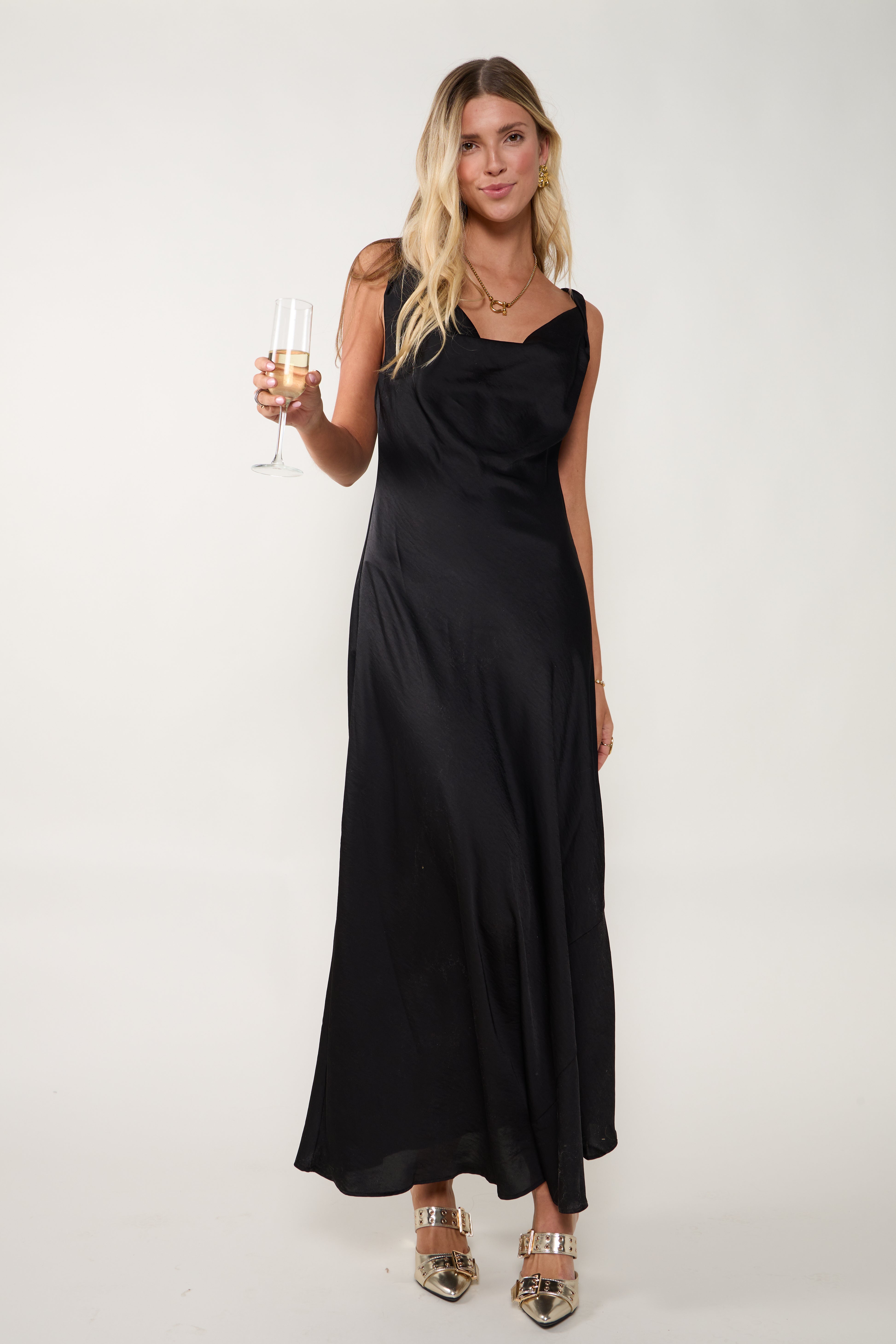 Noelle Satin Maxi Dress