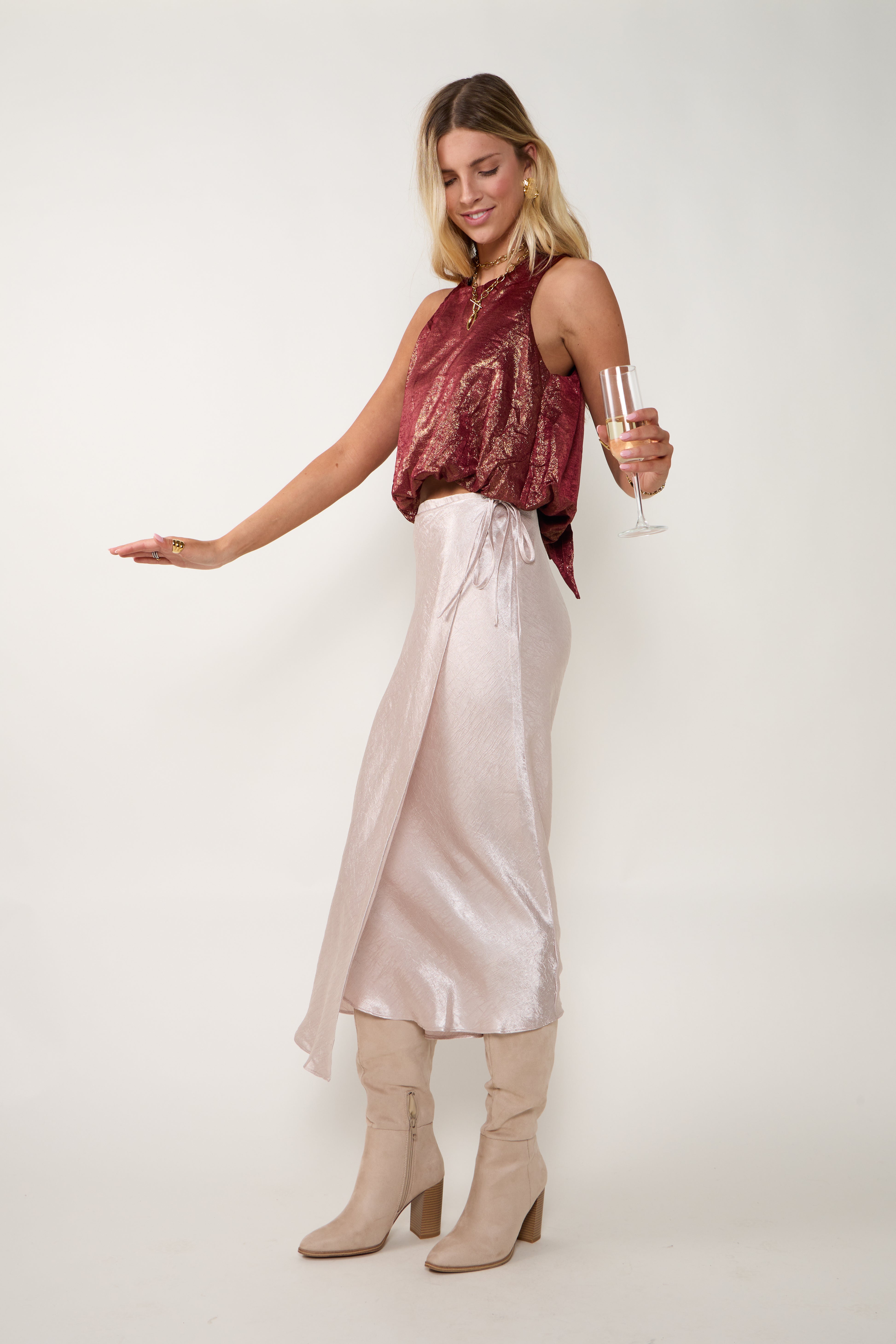 Terry Satin Skirt