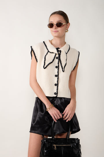 Tatum Sleeveless Scarf Sweater