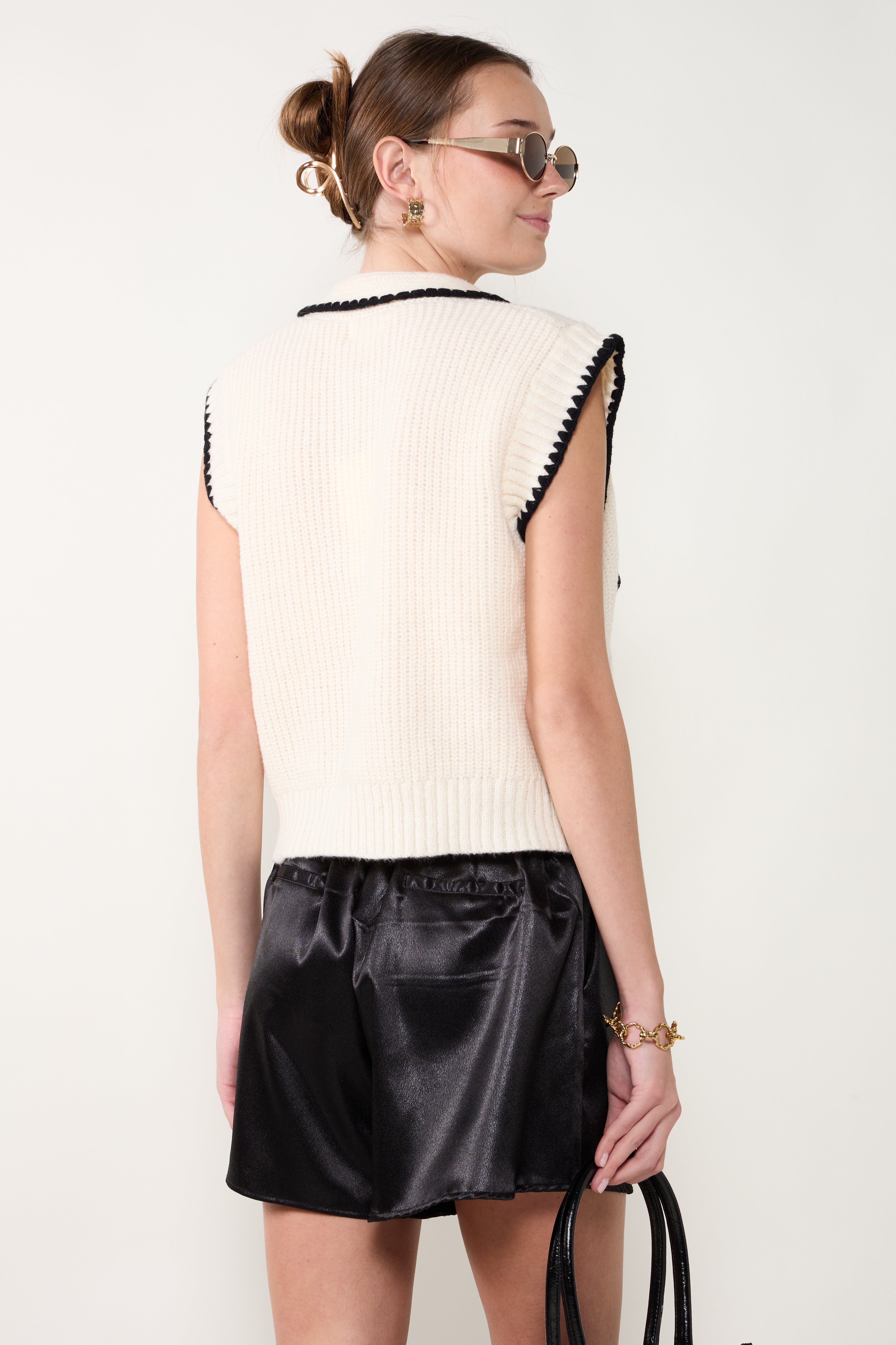 Tatum Sleeveless Scarf Sweater