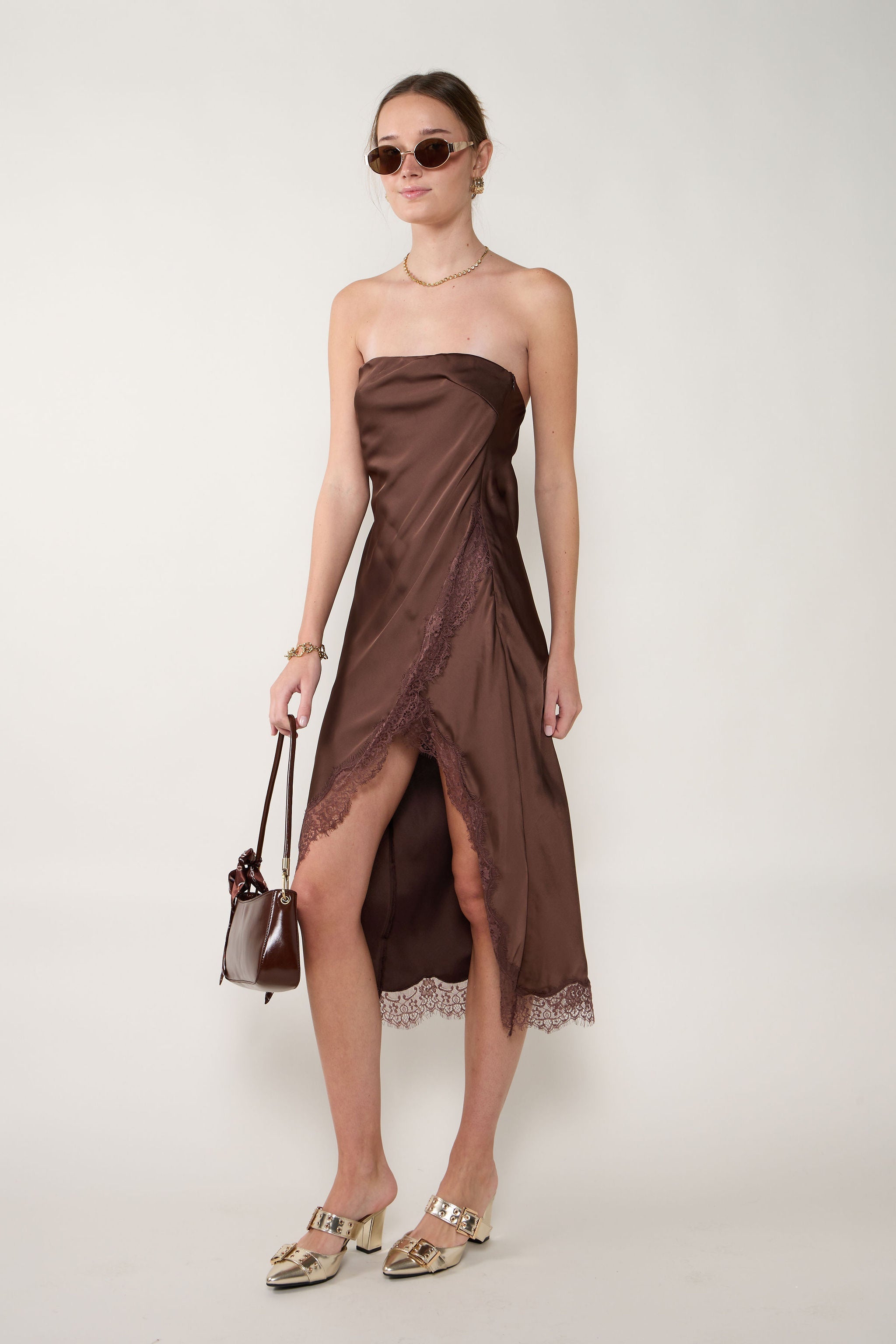 Lauren Strapless Lace Dress