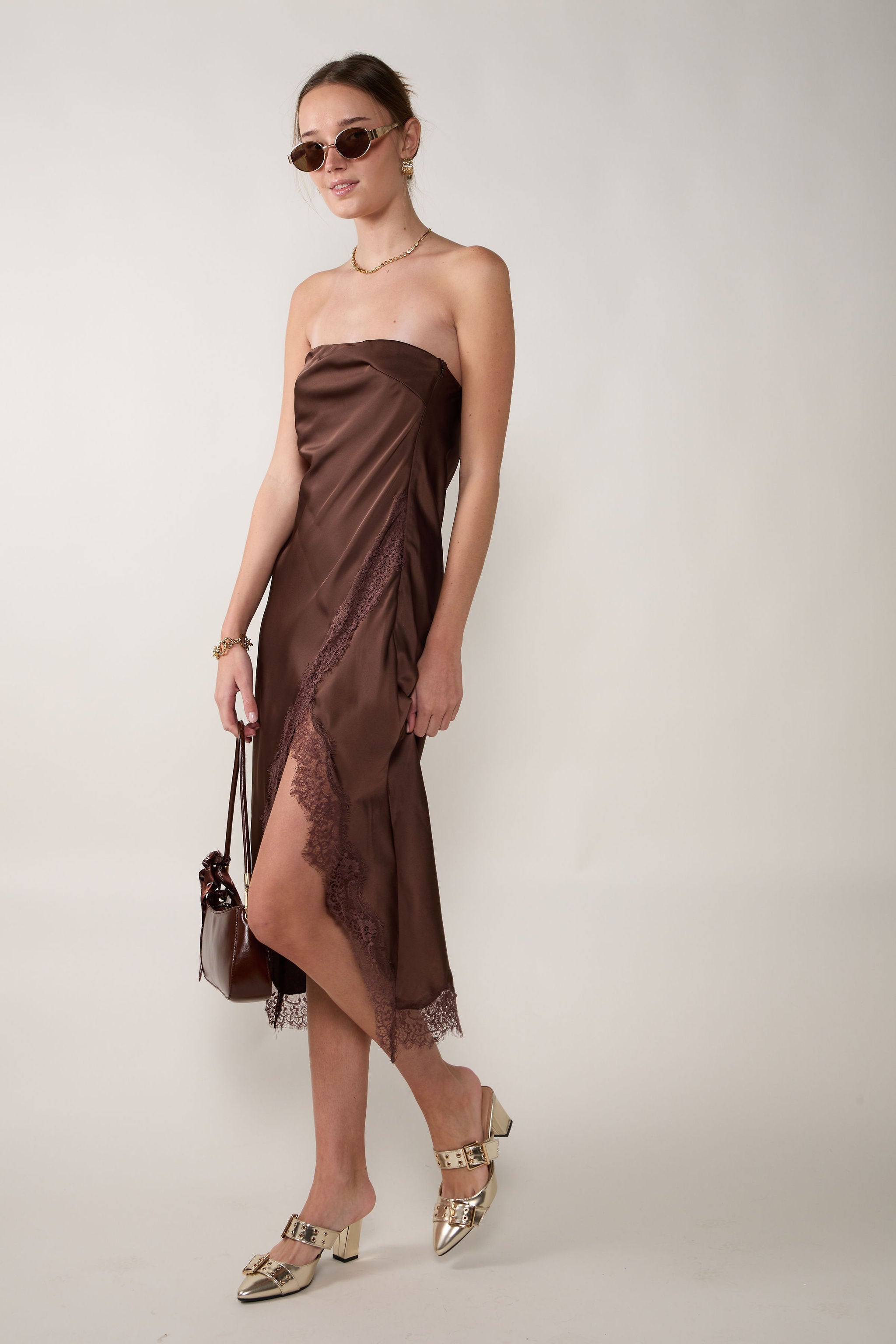 Lauren Strapless Lace Dress