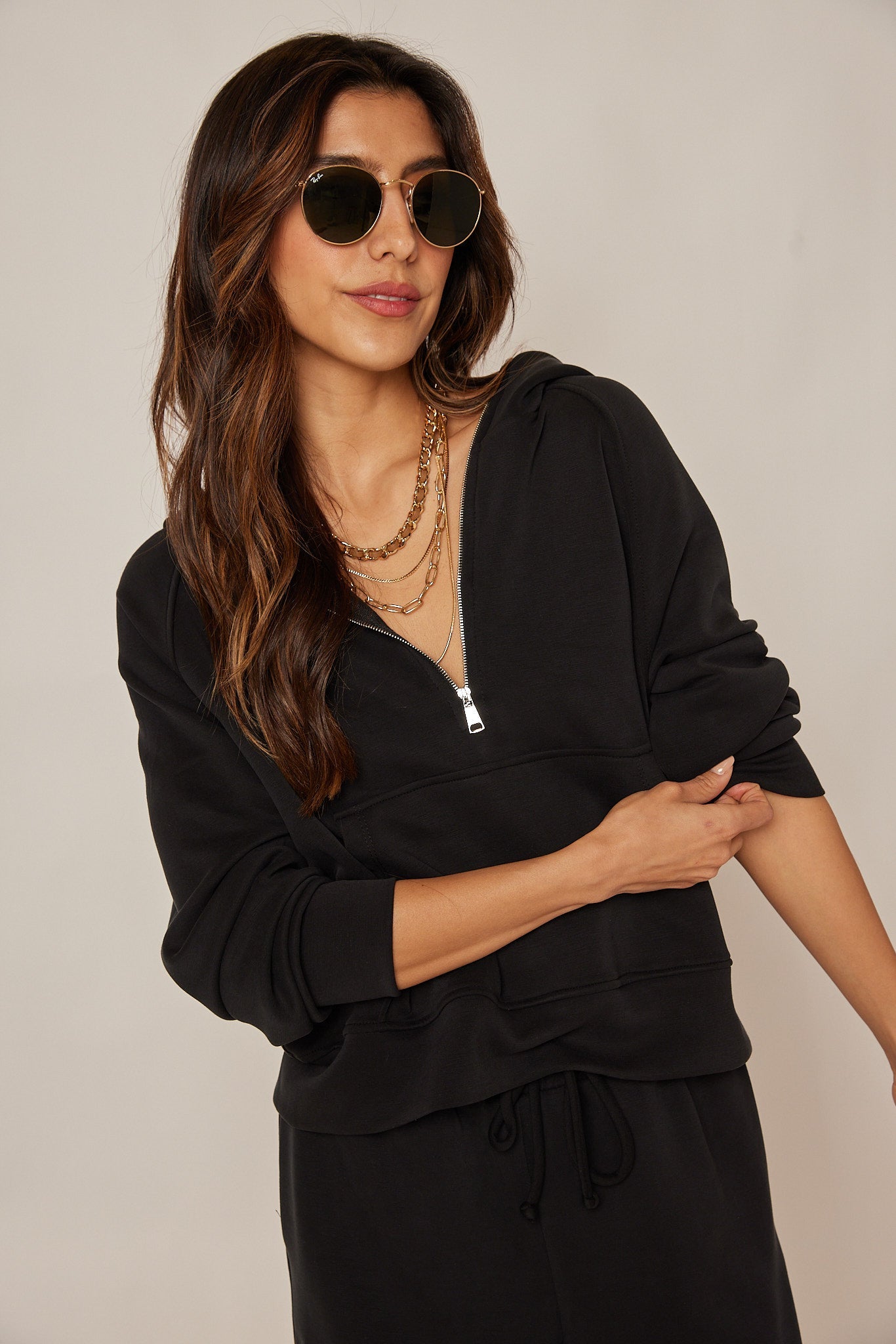 Shelly Scuba Zip Up Sweatshirt