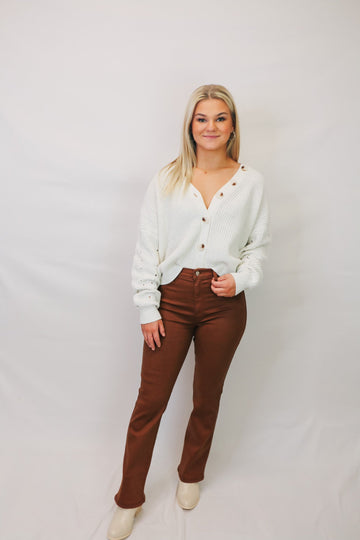 Lennon Coated Cognac Jeans