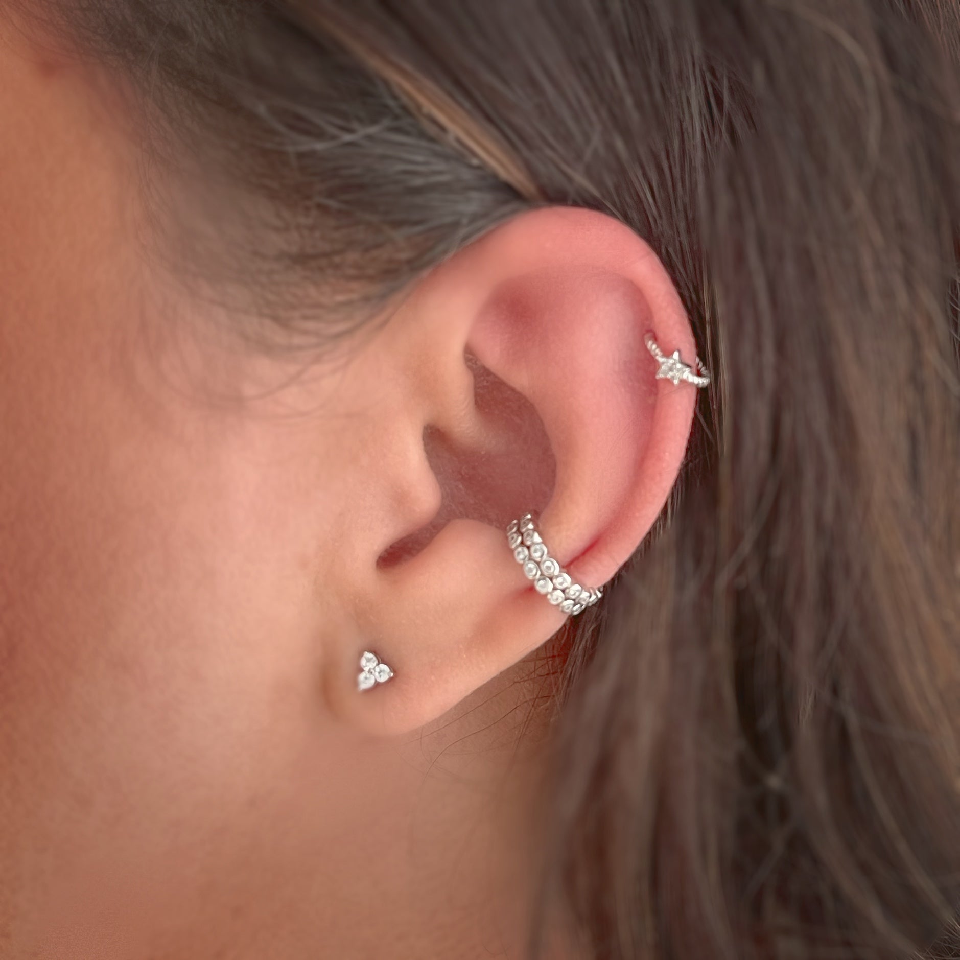 CZ Braided Cuff Earring