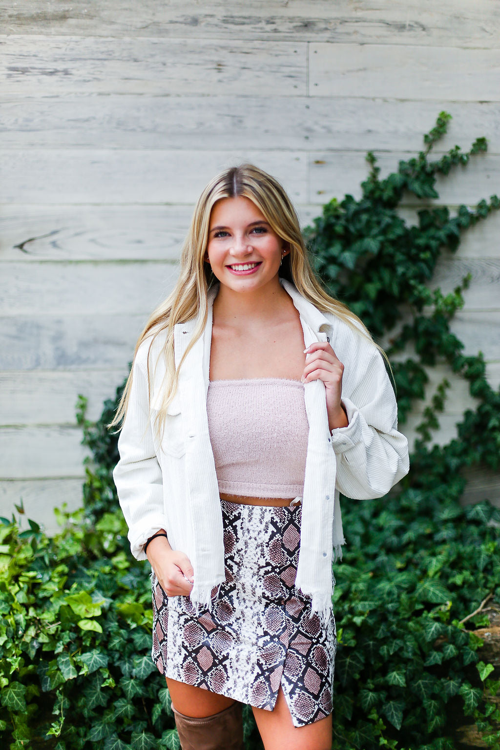 Fuzzy Blush Pink Tube Top