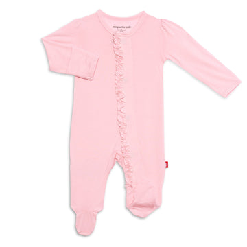 Pink Dogwood Ruffle Magnetic Footie